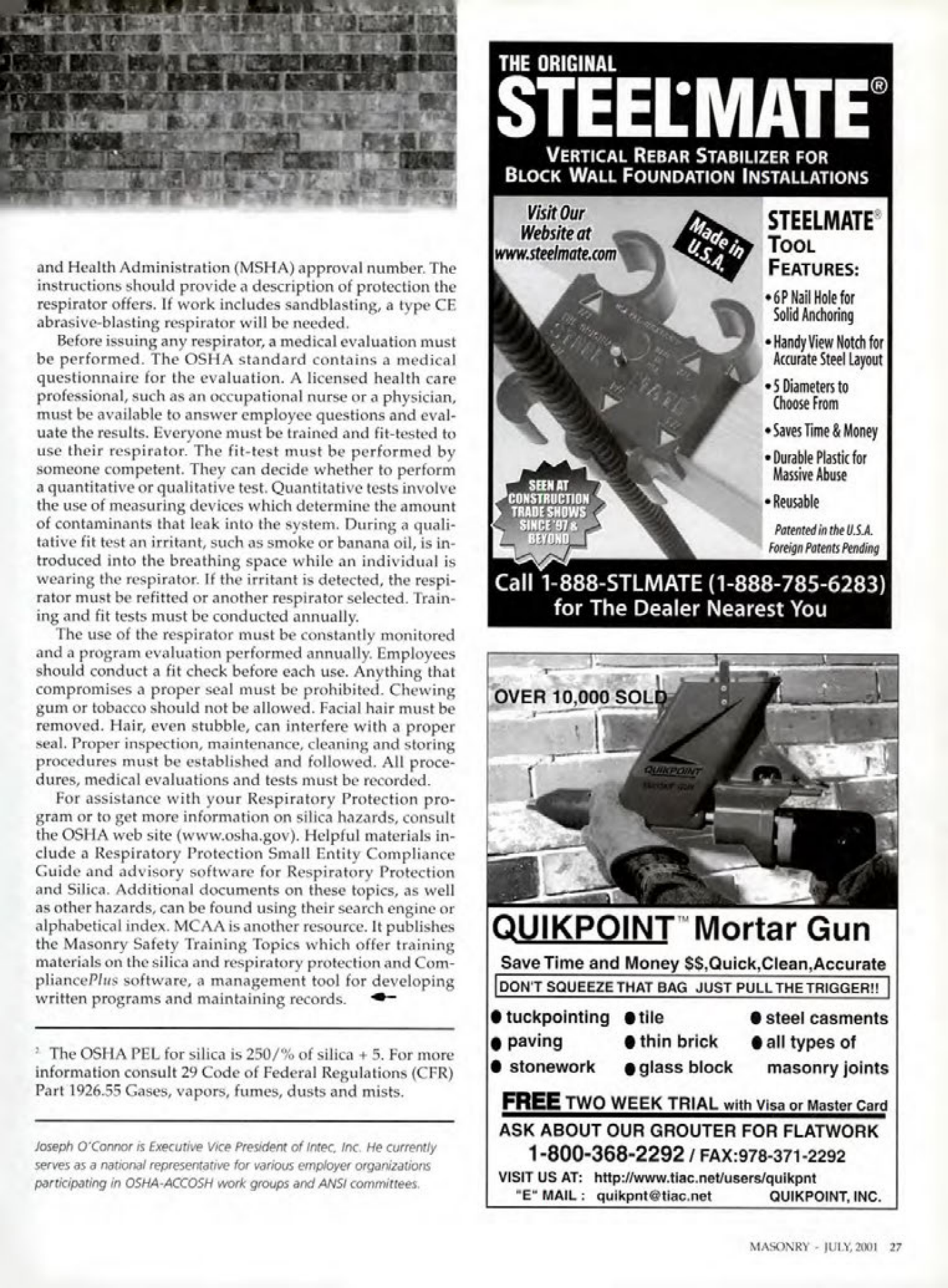 Masonry Magazine July 2001 Page. 27