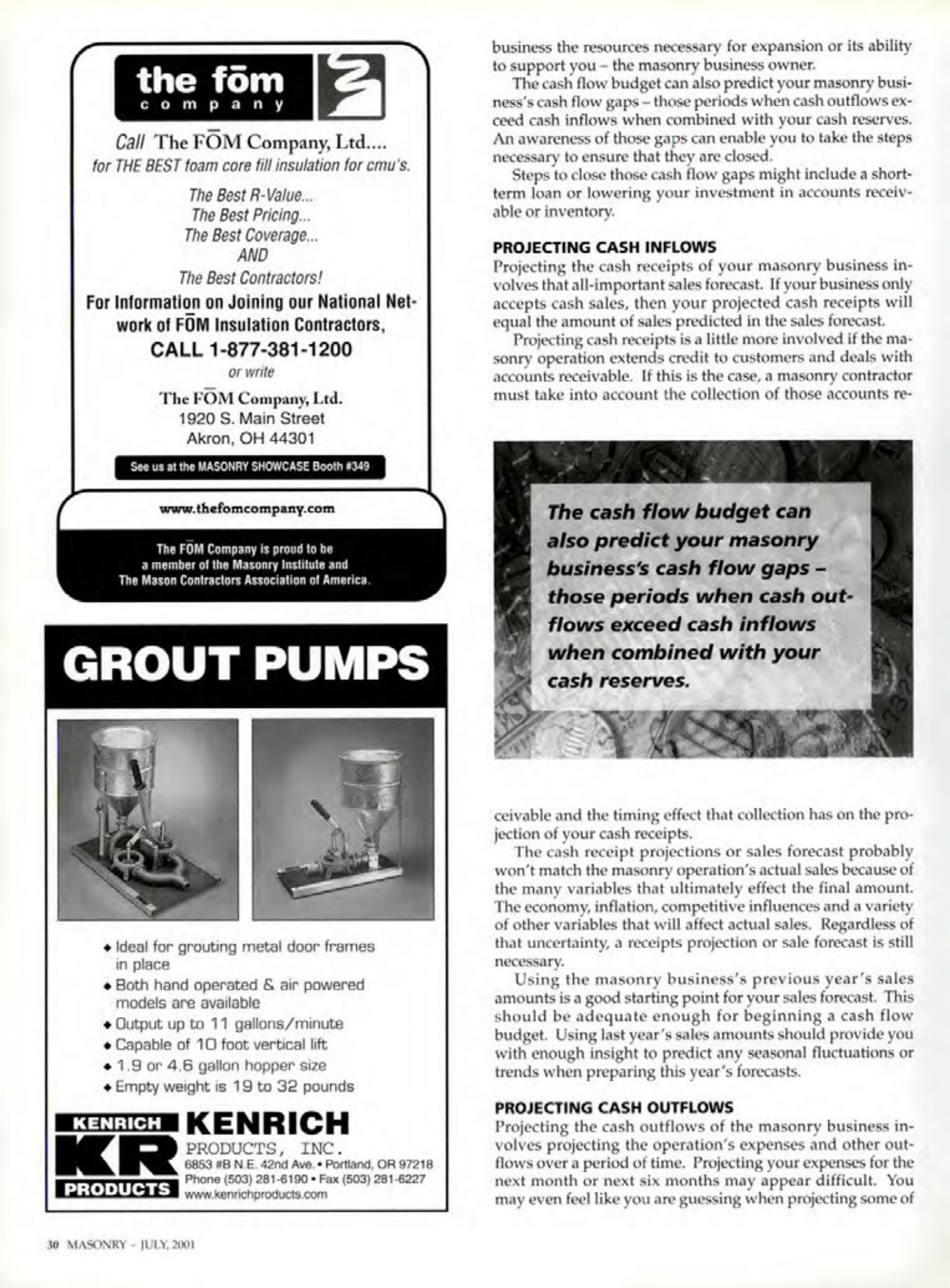Masonry Magazine July 2001 Page. 30