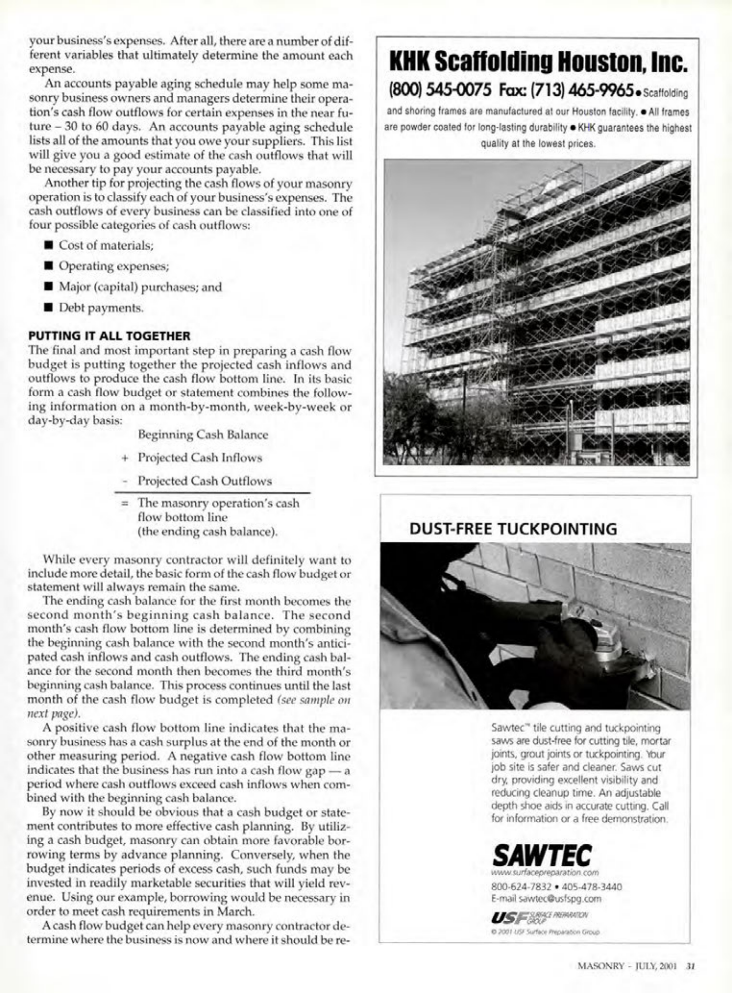Masonry Magazine July 2001 Page. 31