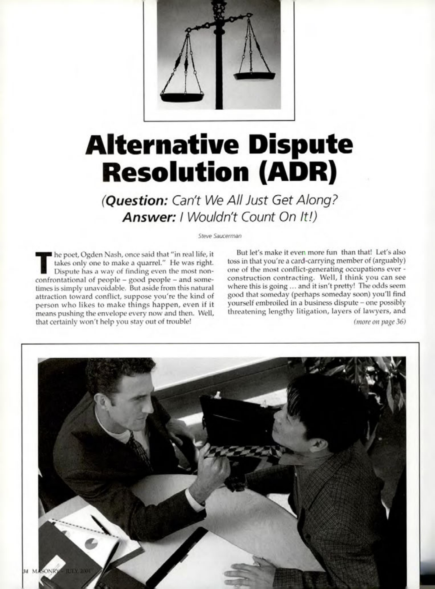 Masonry Magazine July 2001 Page. 34