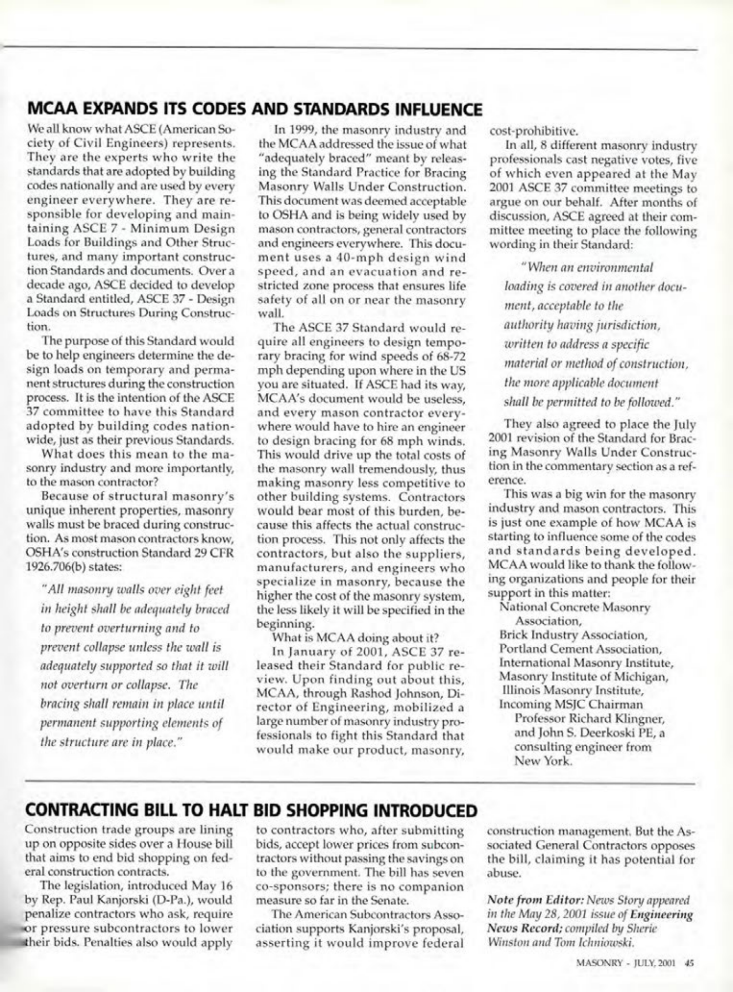 Masonry Magazine July 2001 Page. 45