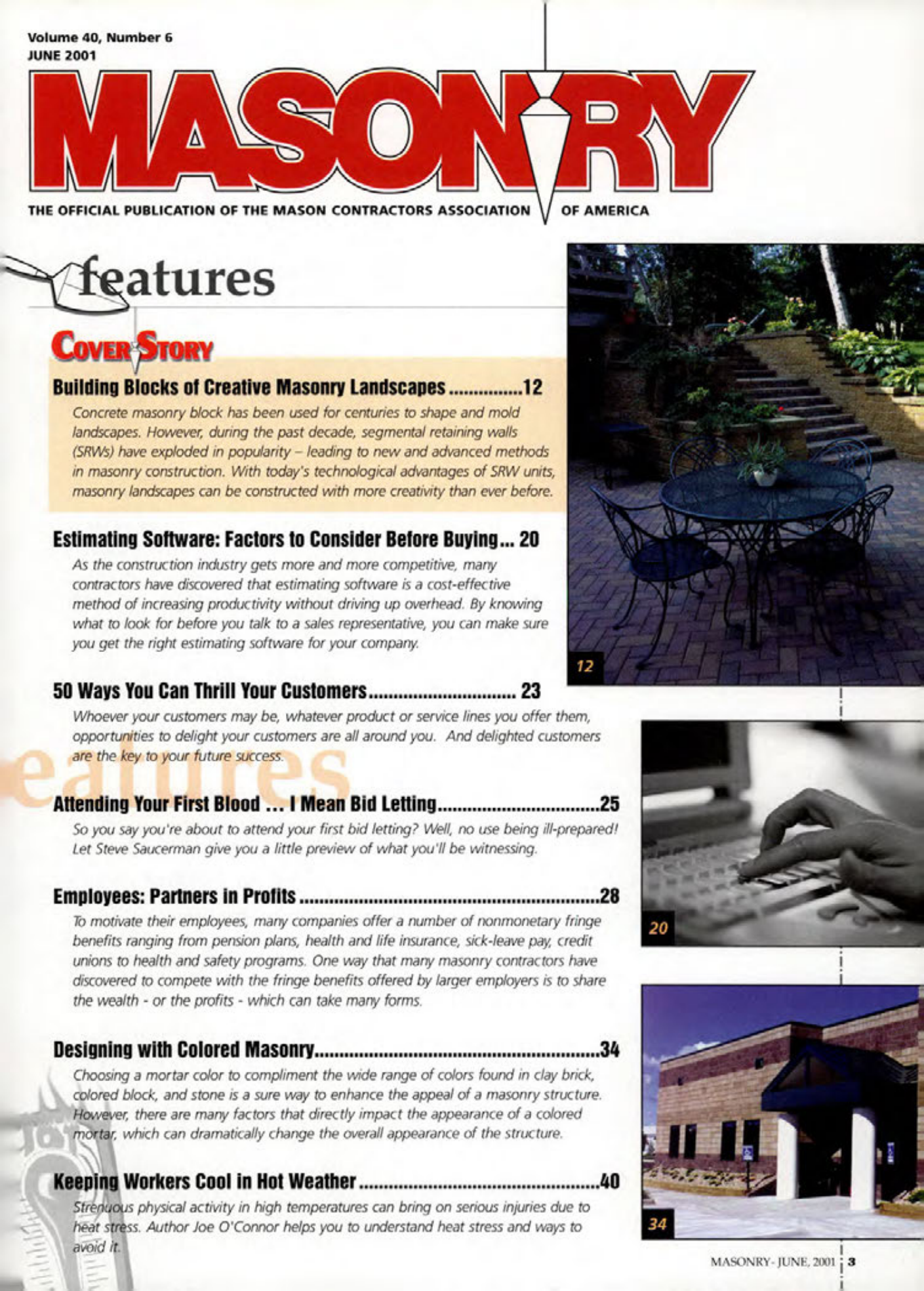 Masonry Magazine June 2001 Page. 3