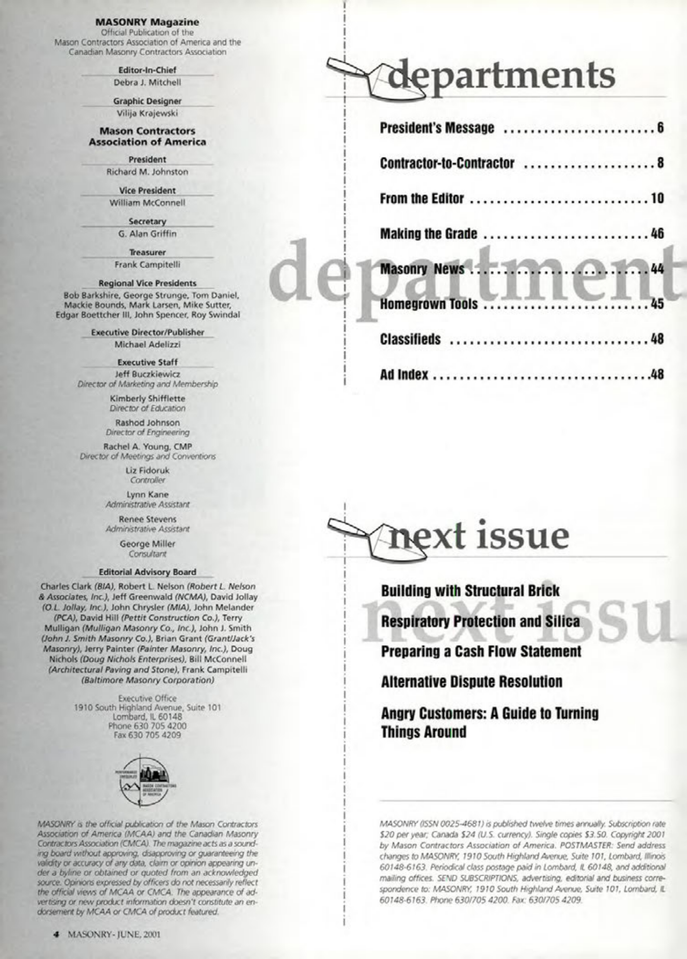 Masonry Magazine June 2001 Page. 4