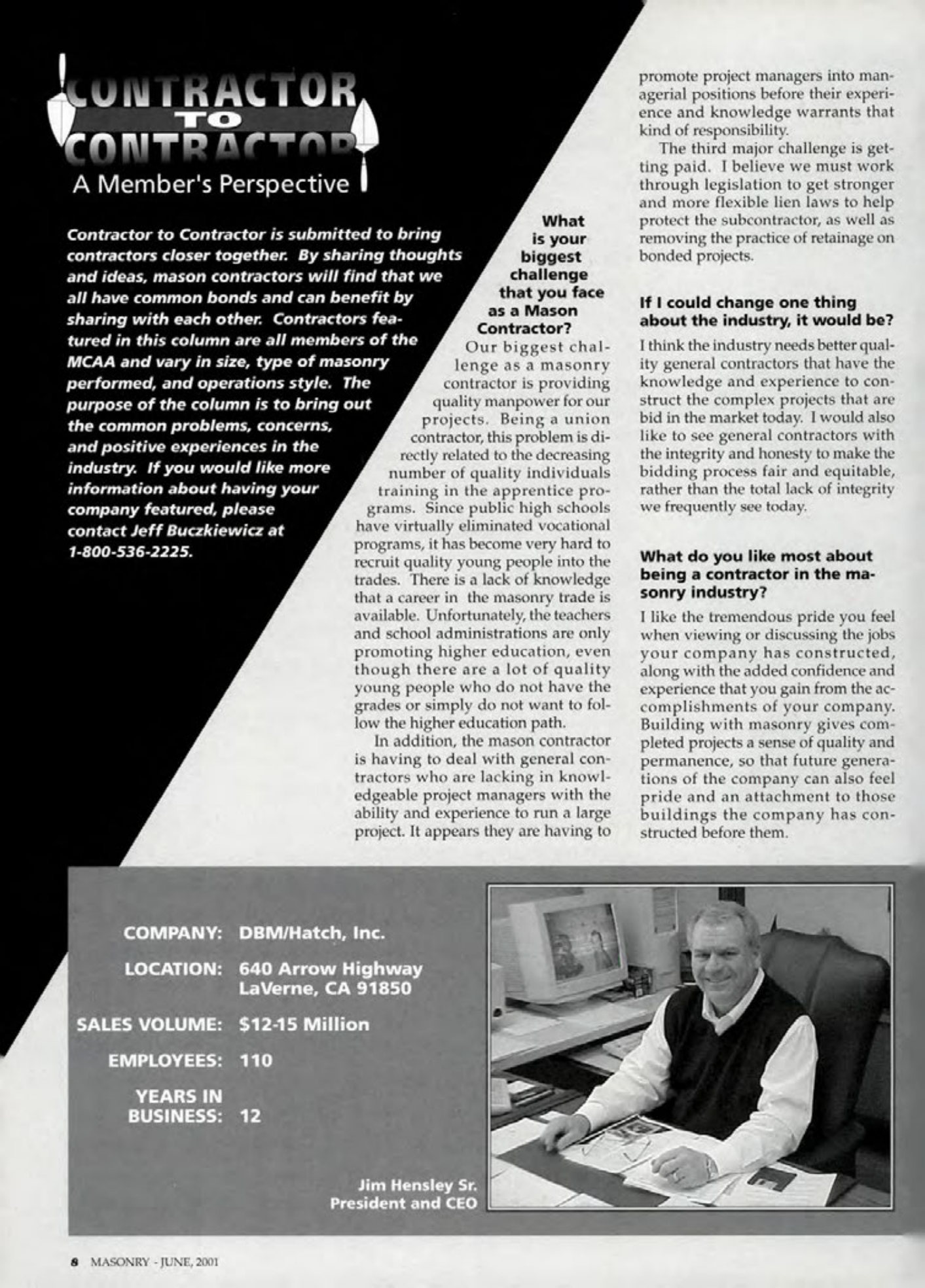 Masonry Magazine June 2001 Page. 8