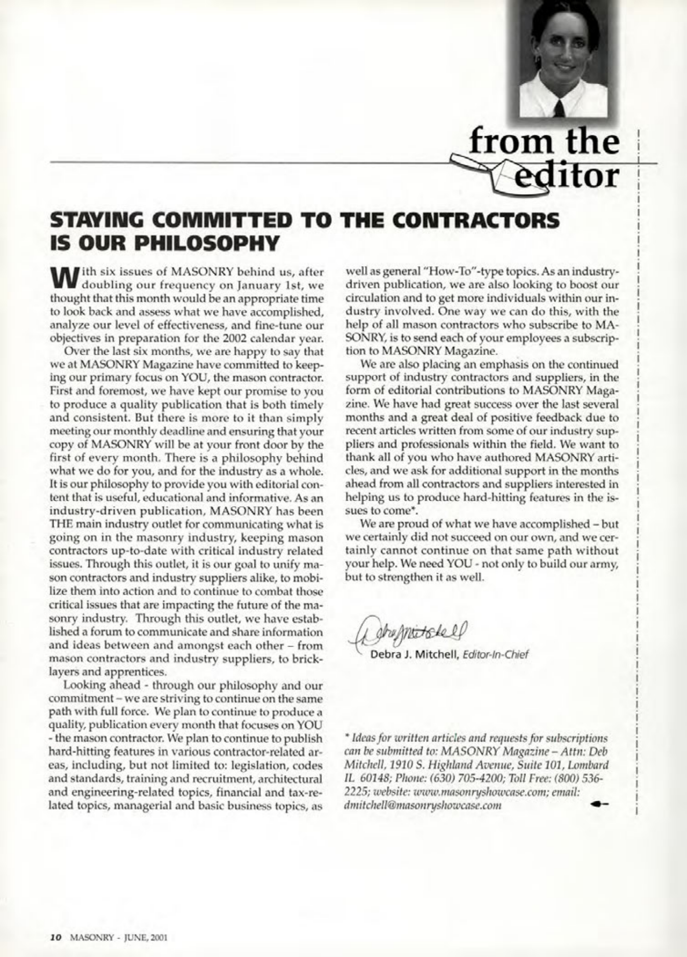 Masonry Magazine June 2001 Page. 10