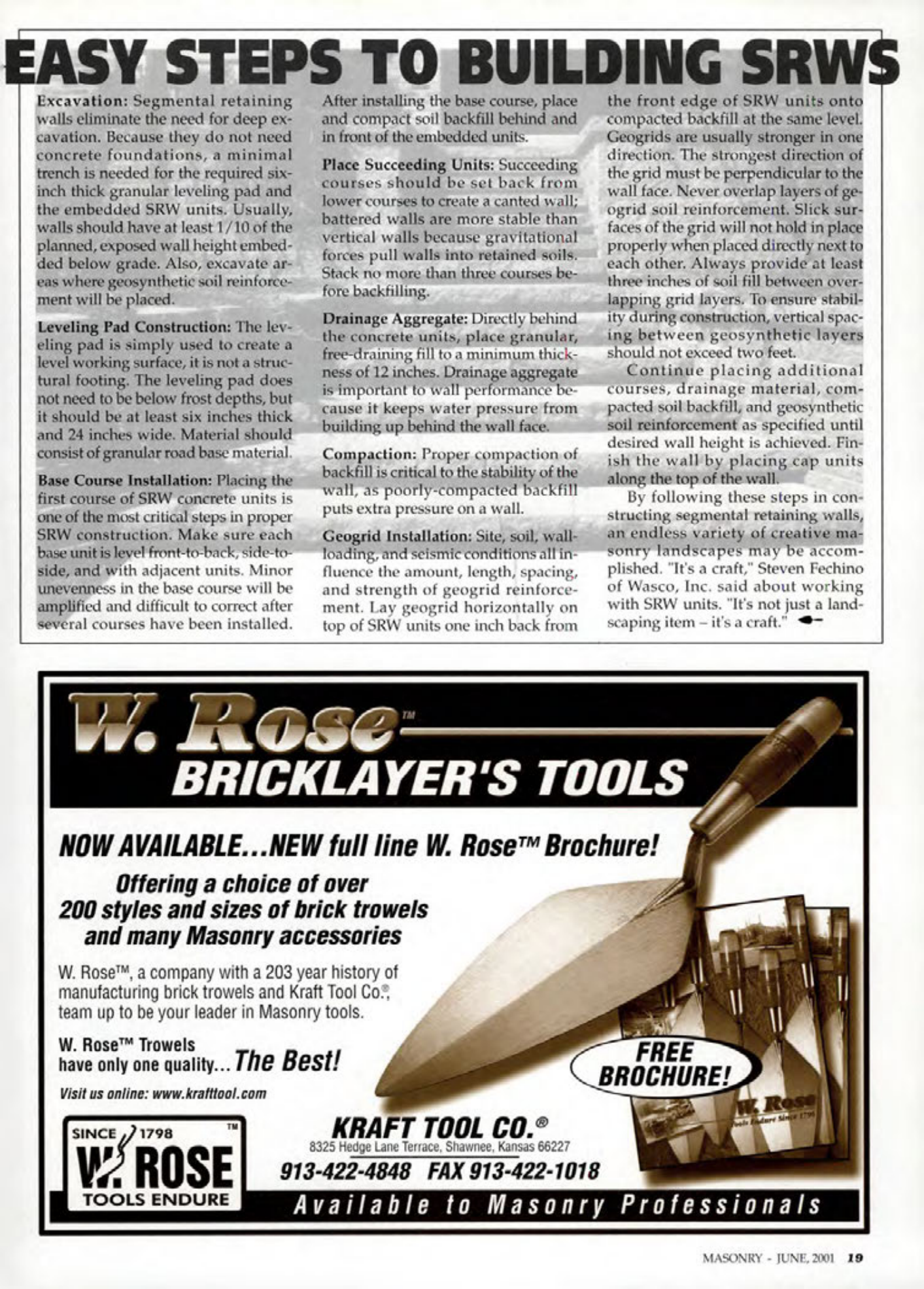 Masonry Magazine June 2001 Page. 19