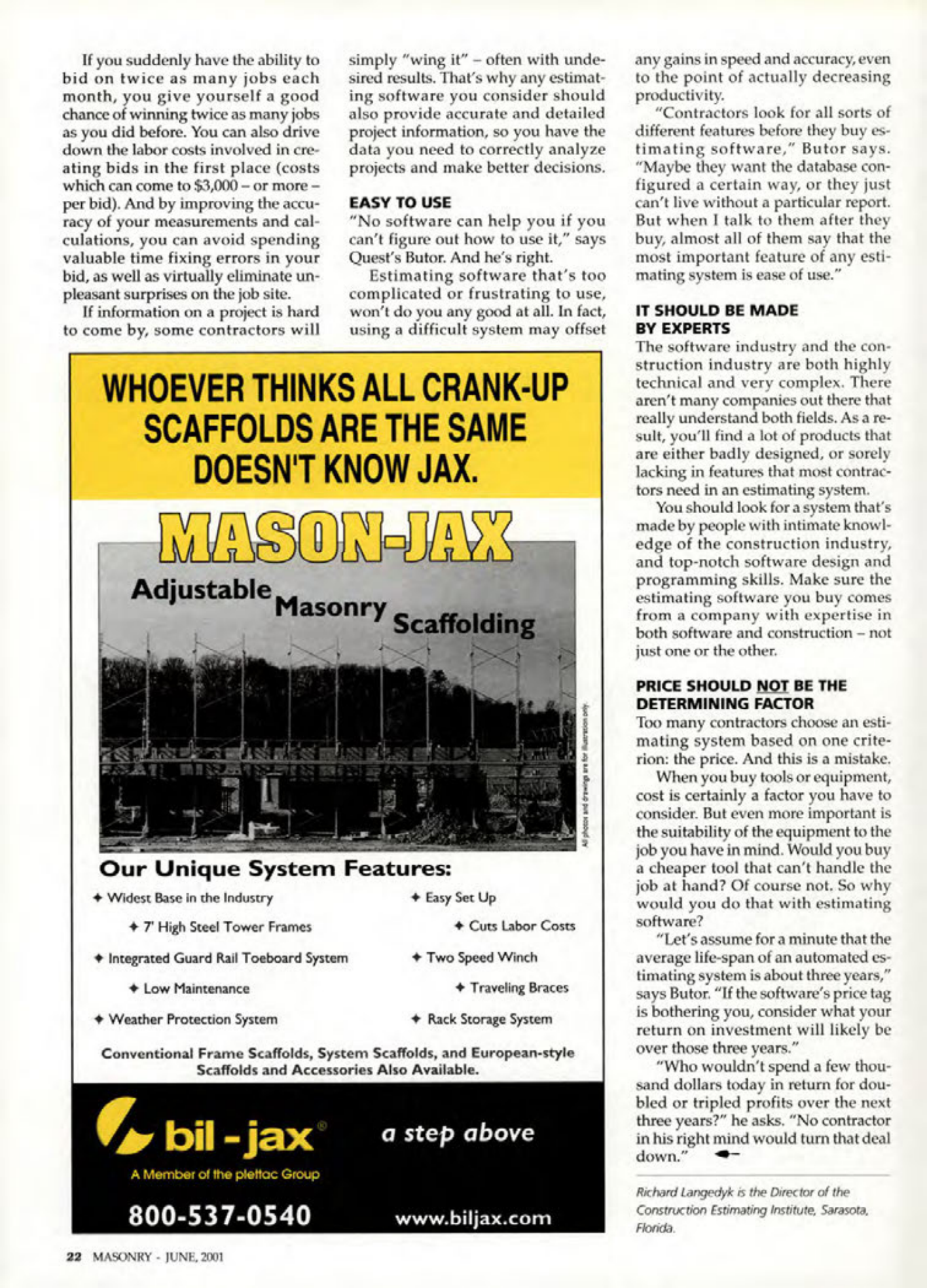 Masonry Magazine June 2001 Page. 22