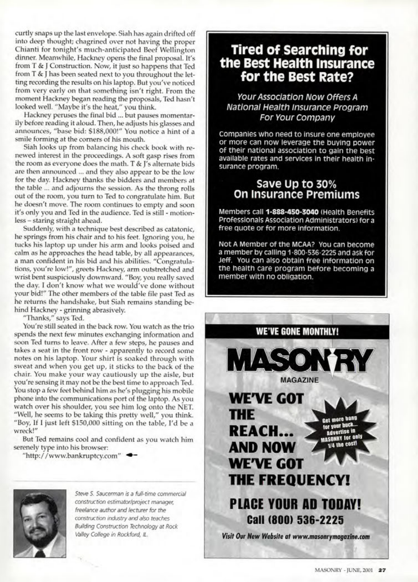 Masonry Magazine June 2001 Page. 27