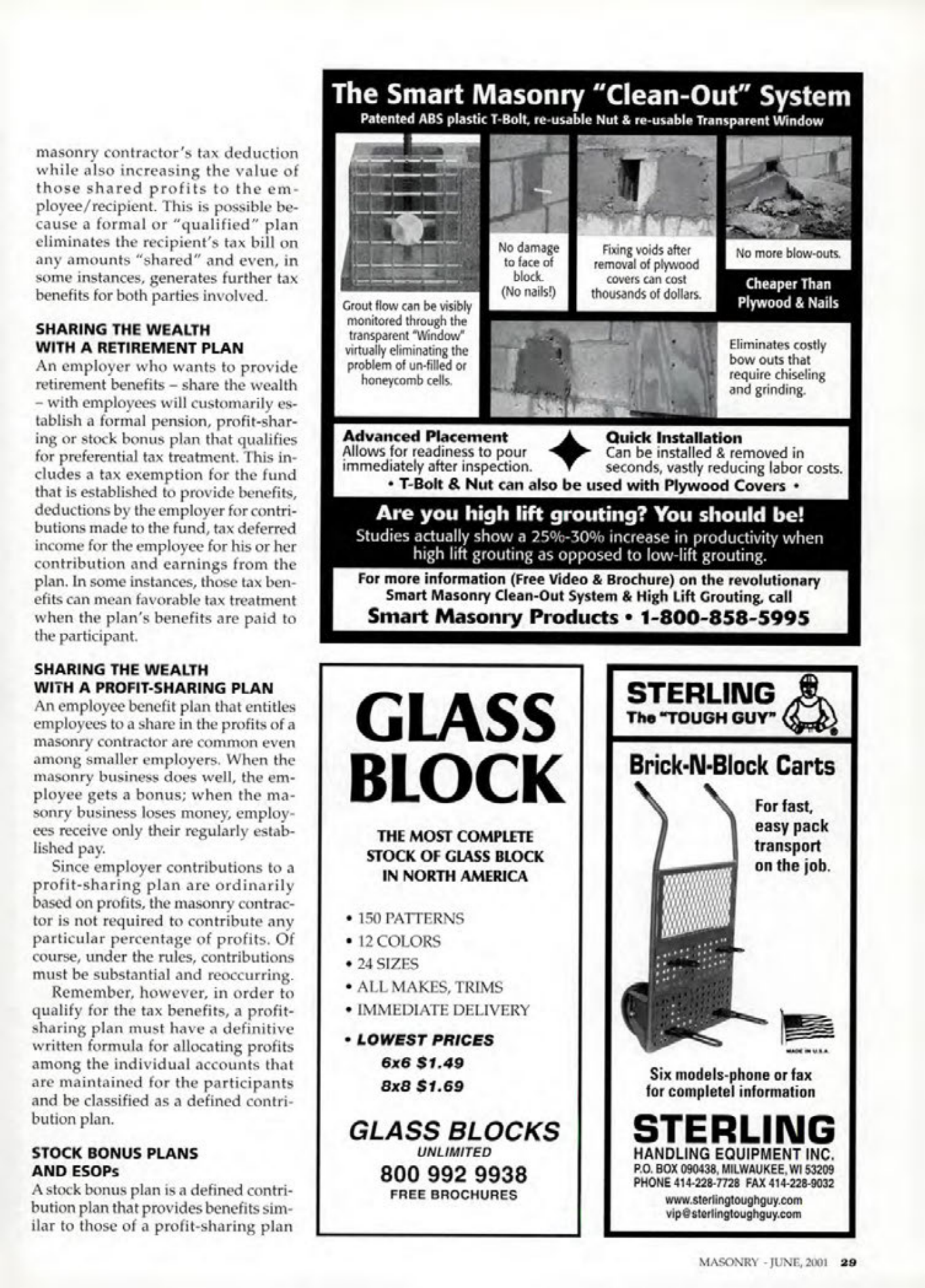 Masonry Magazine June 2001 Page. 29