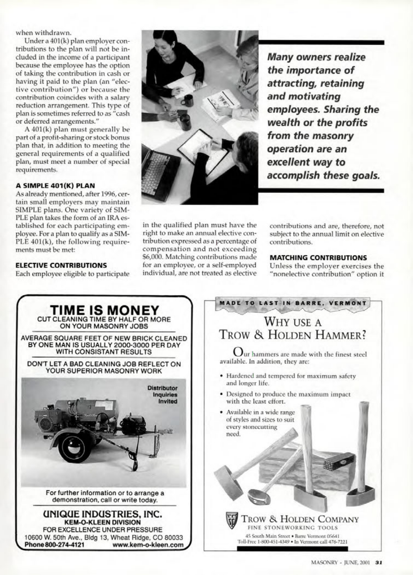 Masonry Magazine June 2001 Page. 31