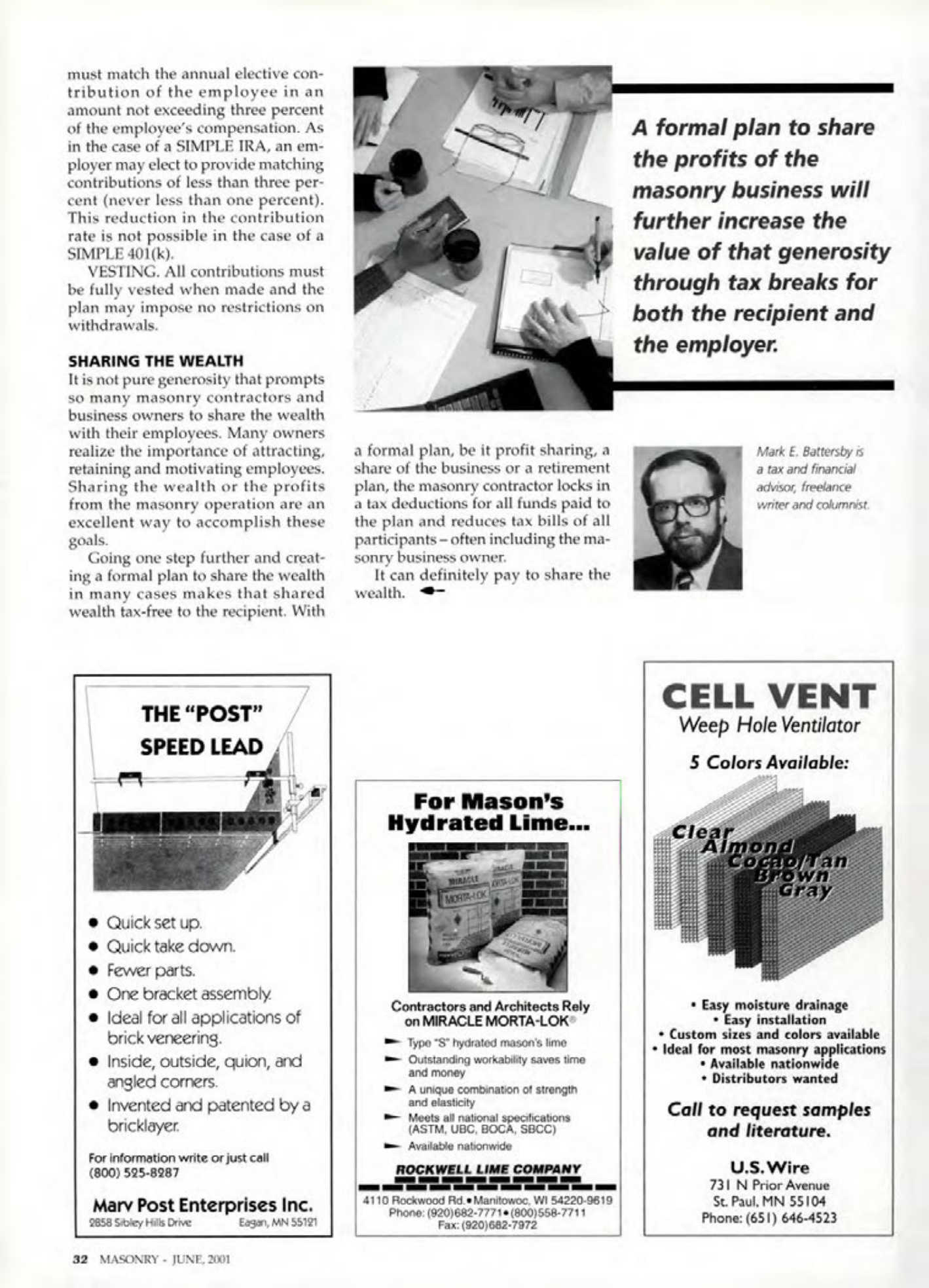 Masonry Magazine June 2001 Page. 32