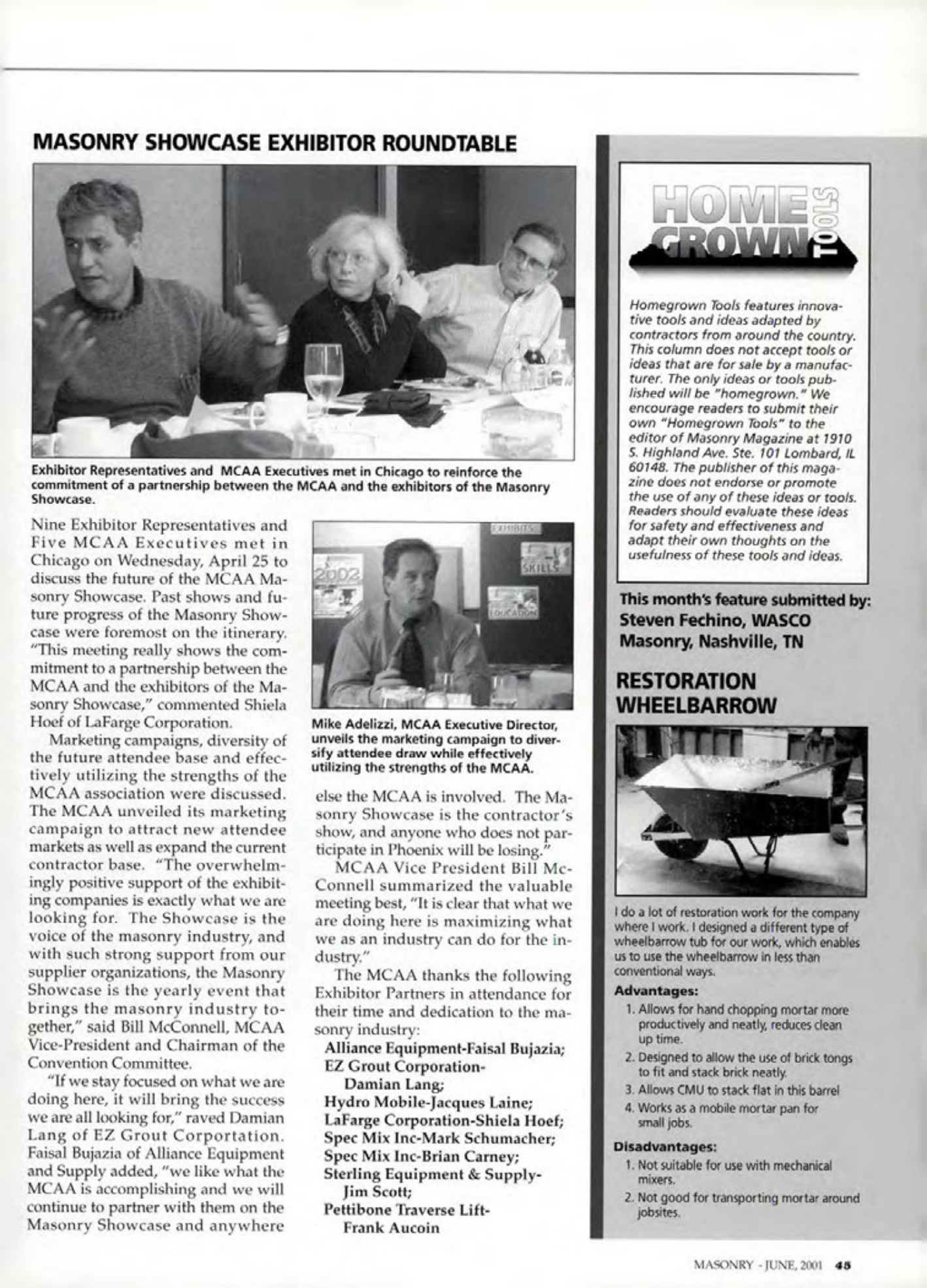 Masonry Magazine June 2001 Page. 45