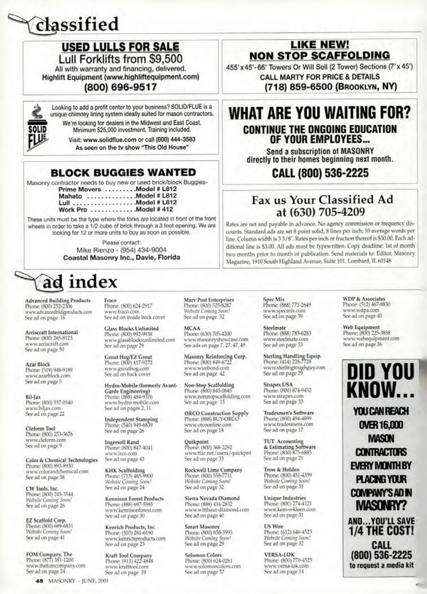 Masonry Magazine June 2001 Page. 48