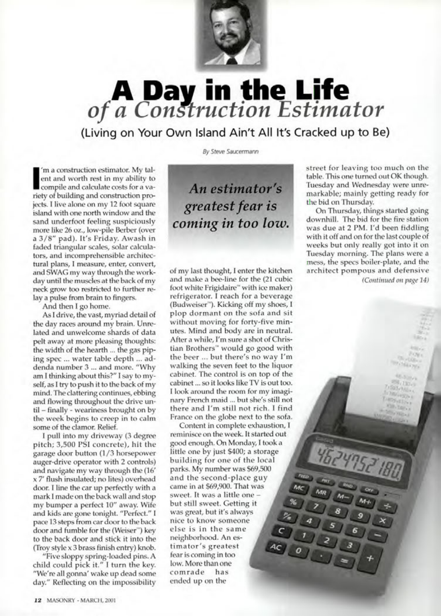 Masonry Magazine March 2001 Page. 12