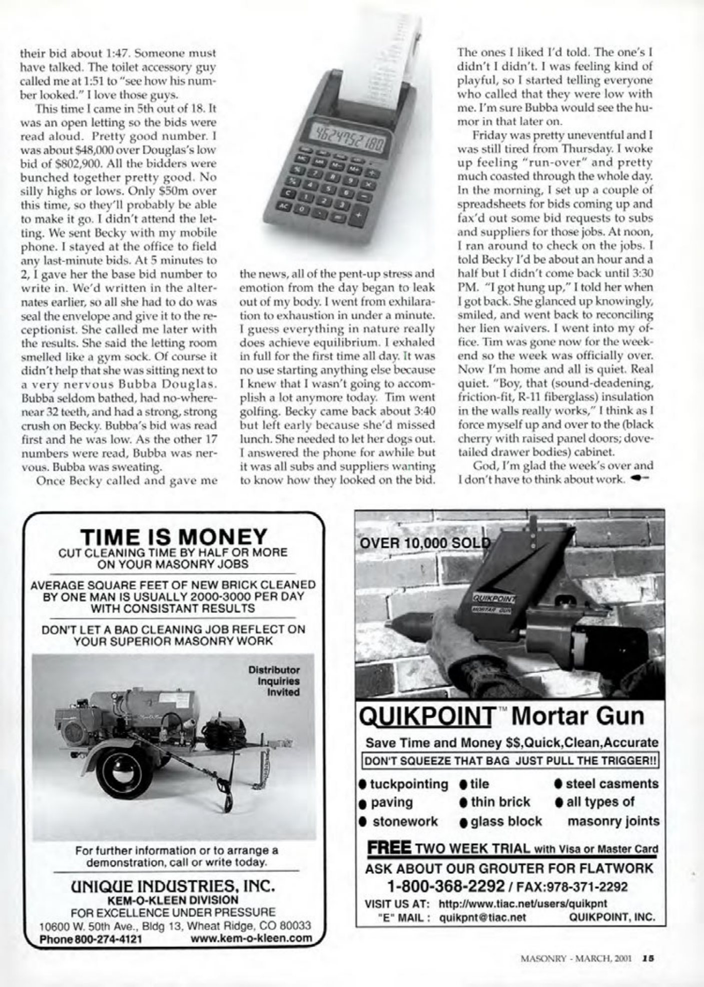 Masonry Magazine March 2001 Page. 15