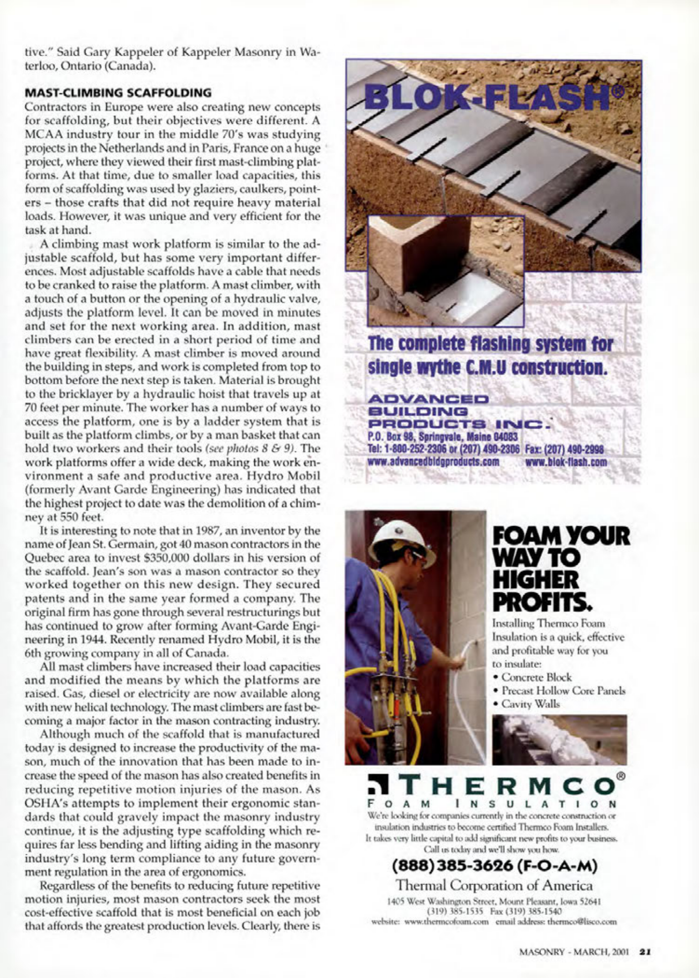 Masonry Magazine March 2001 Page. 21