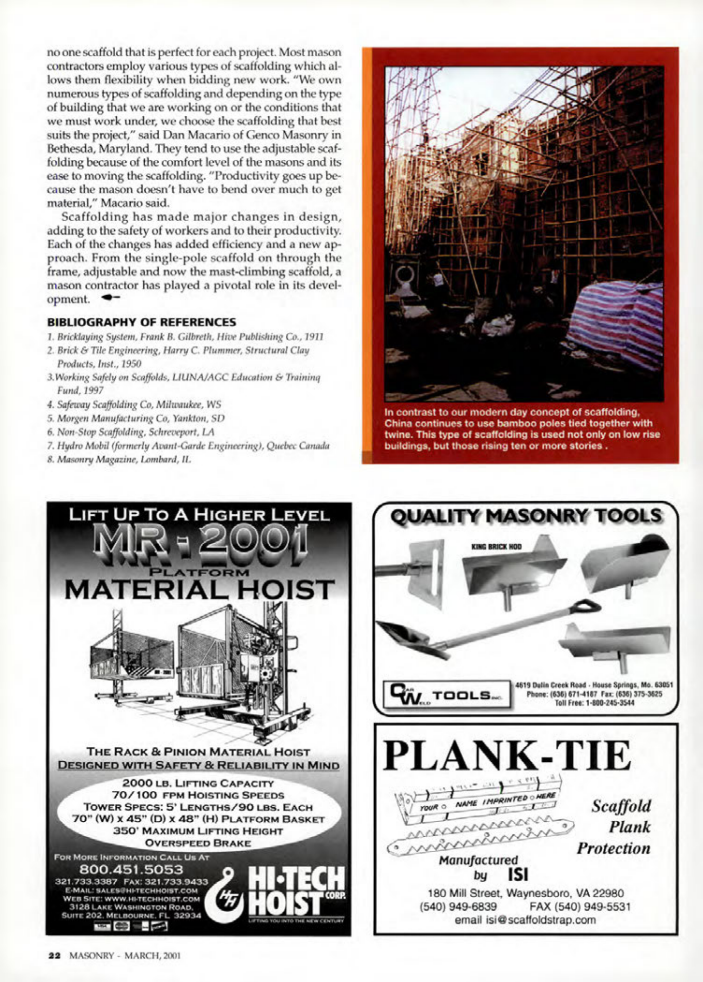 Masonry Magazine March 2001 Page. 22
