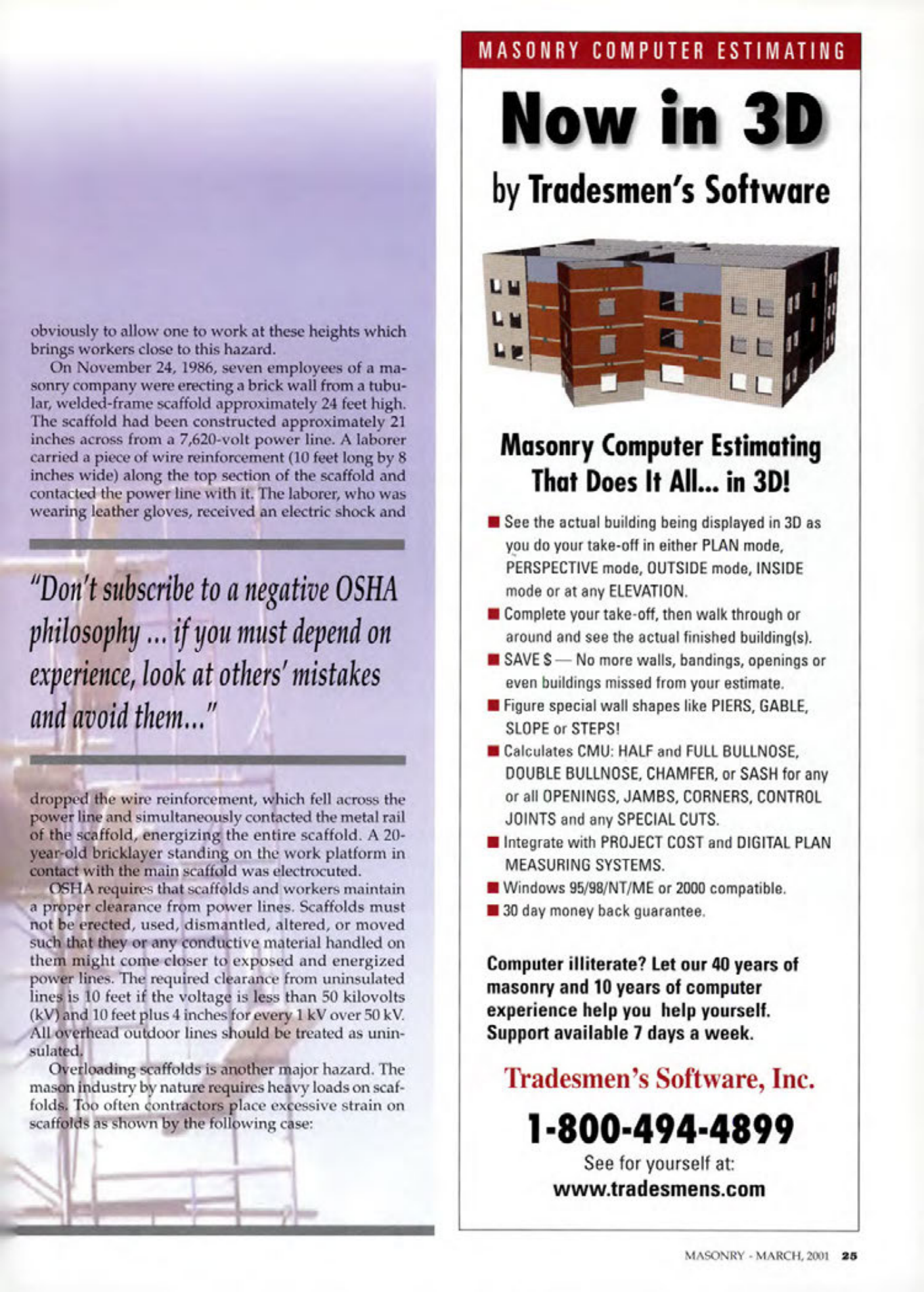 Masonry Magazine March 2001 Page. 25