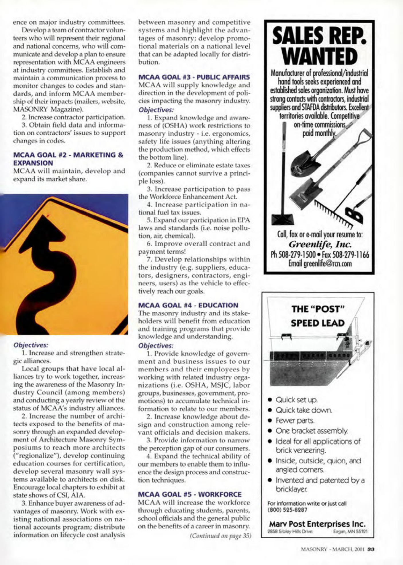 Masonry Magazine March 2001 Page. 33