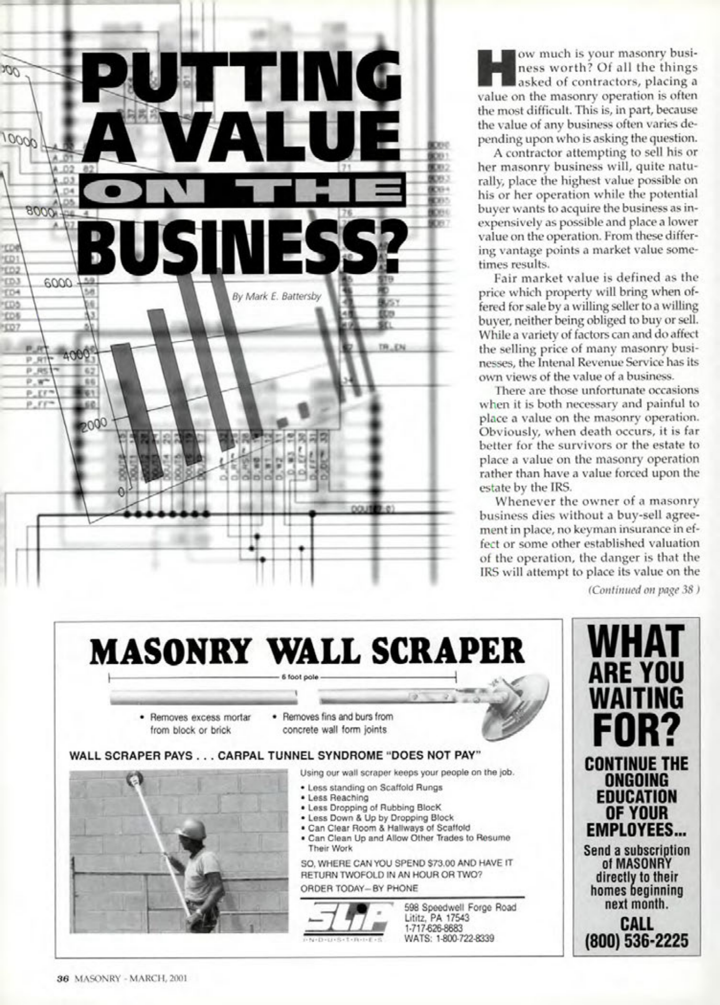 Masonry Magazine March 2001 Page. 36