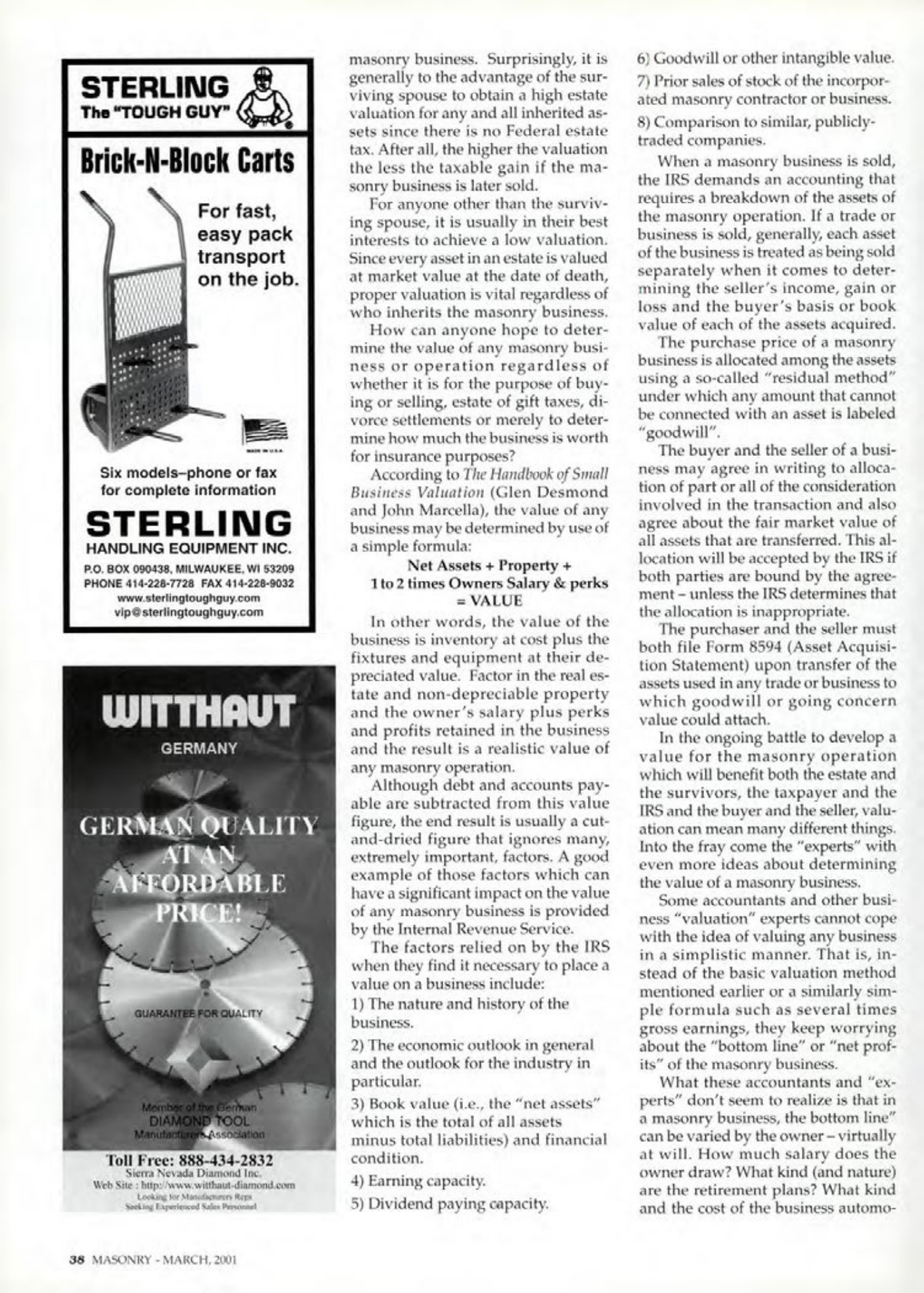 Masonry Magazine March 2001 Page. 38