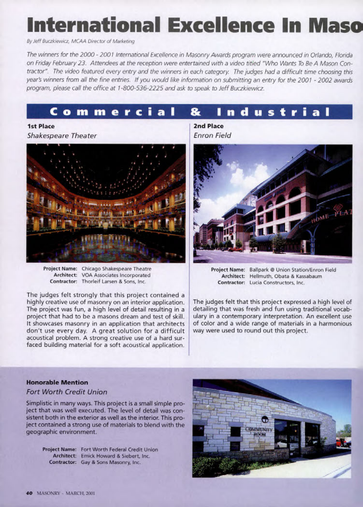 Masonry Magazine March 2001 Page. 40