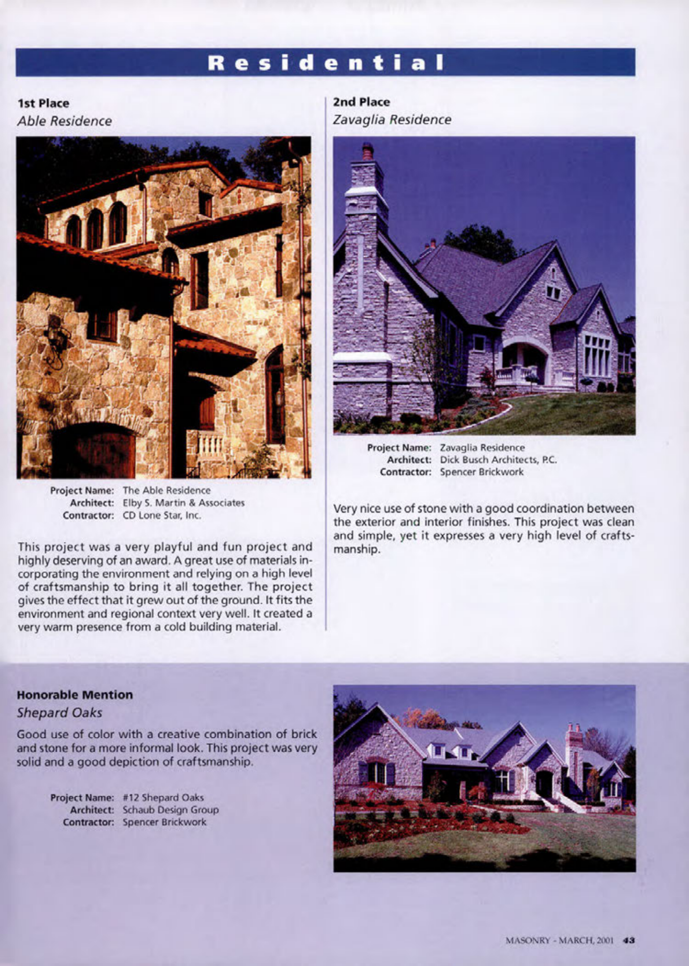 Masonry Magazine March 2001 Page. 43