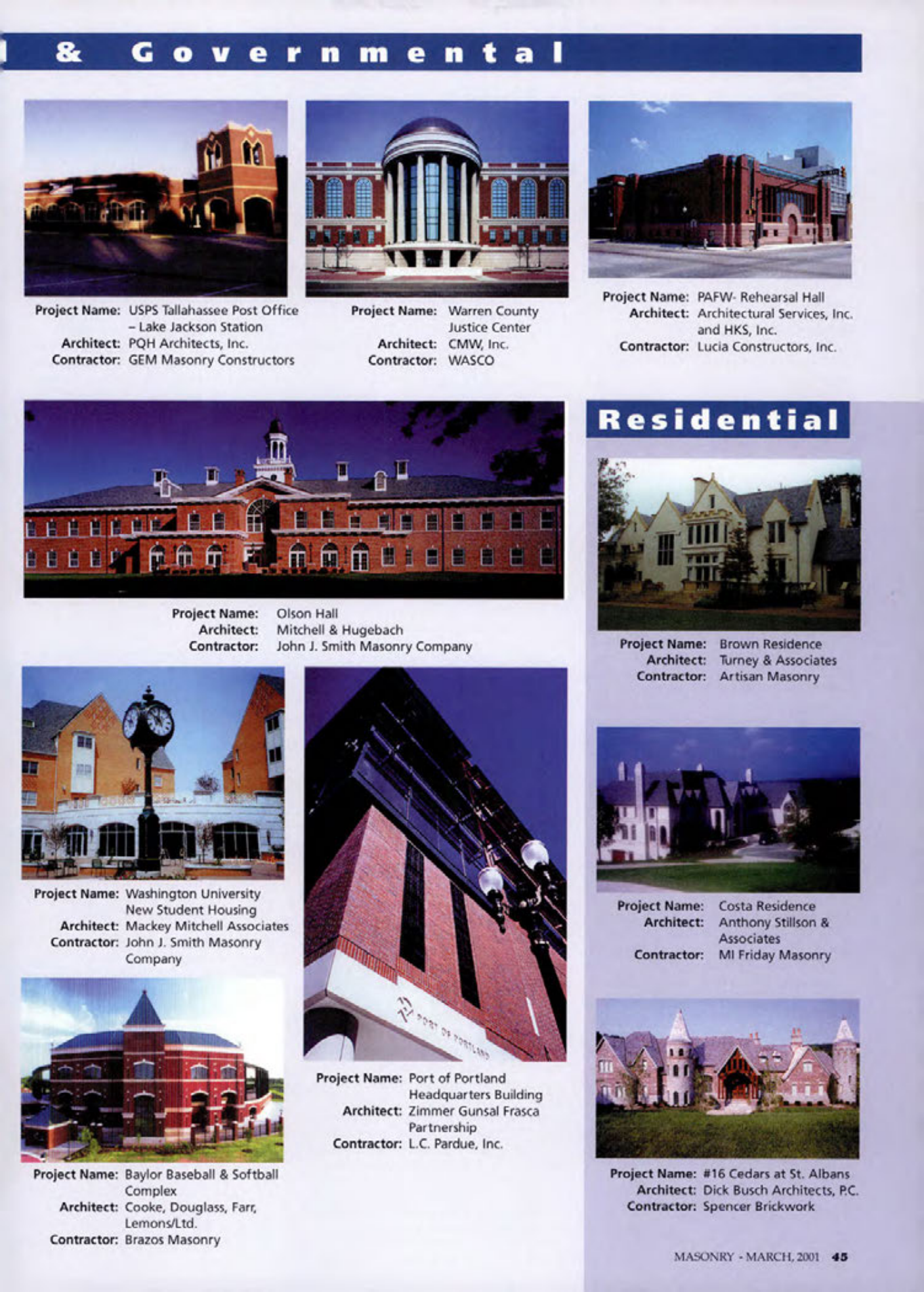 Masonry Magazine March 2001 Page. 45