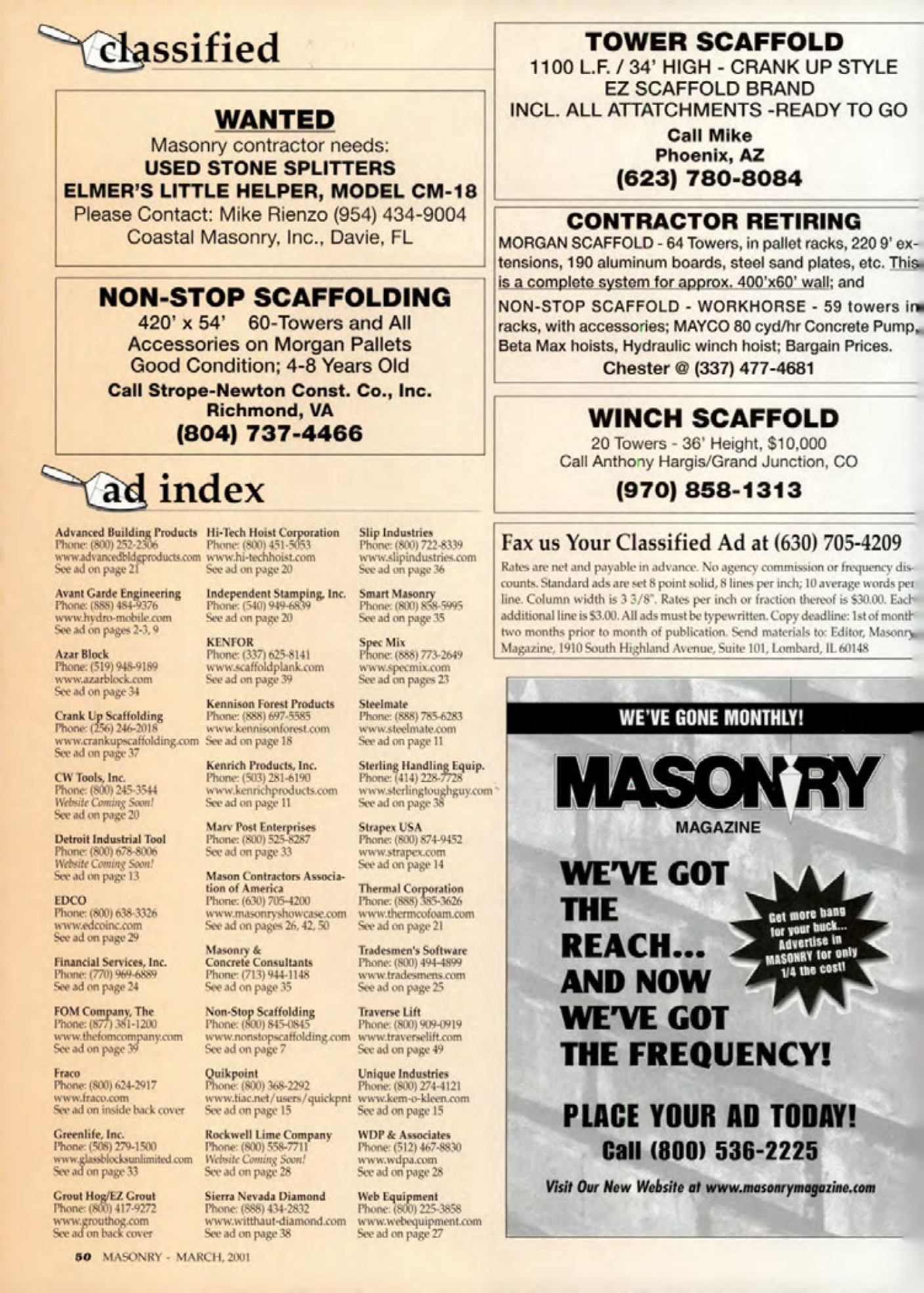 Masonry Magazine March 2001 Page. 50