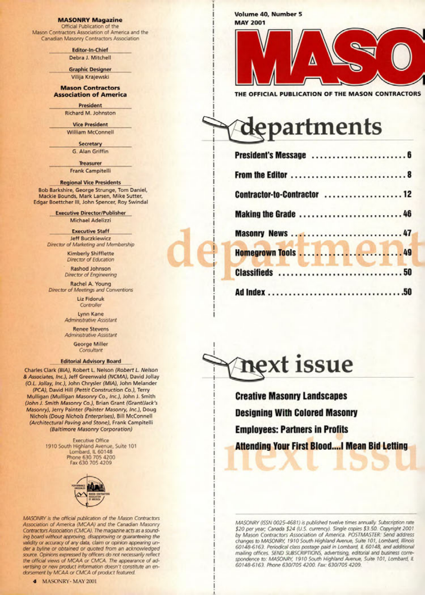 Masonry Magazine May 2001 Page. 4