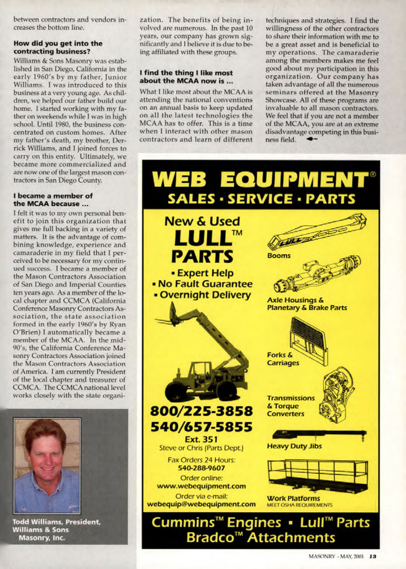 Masonry Magazine May 2001 Page. 13