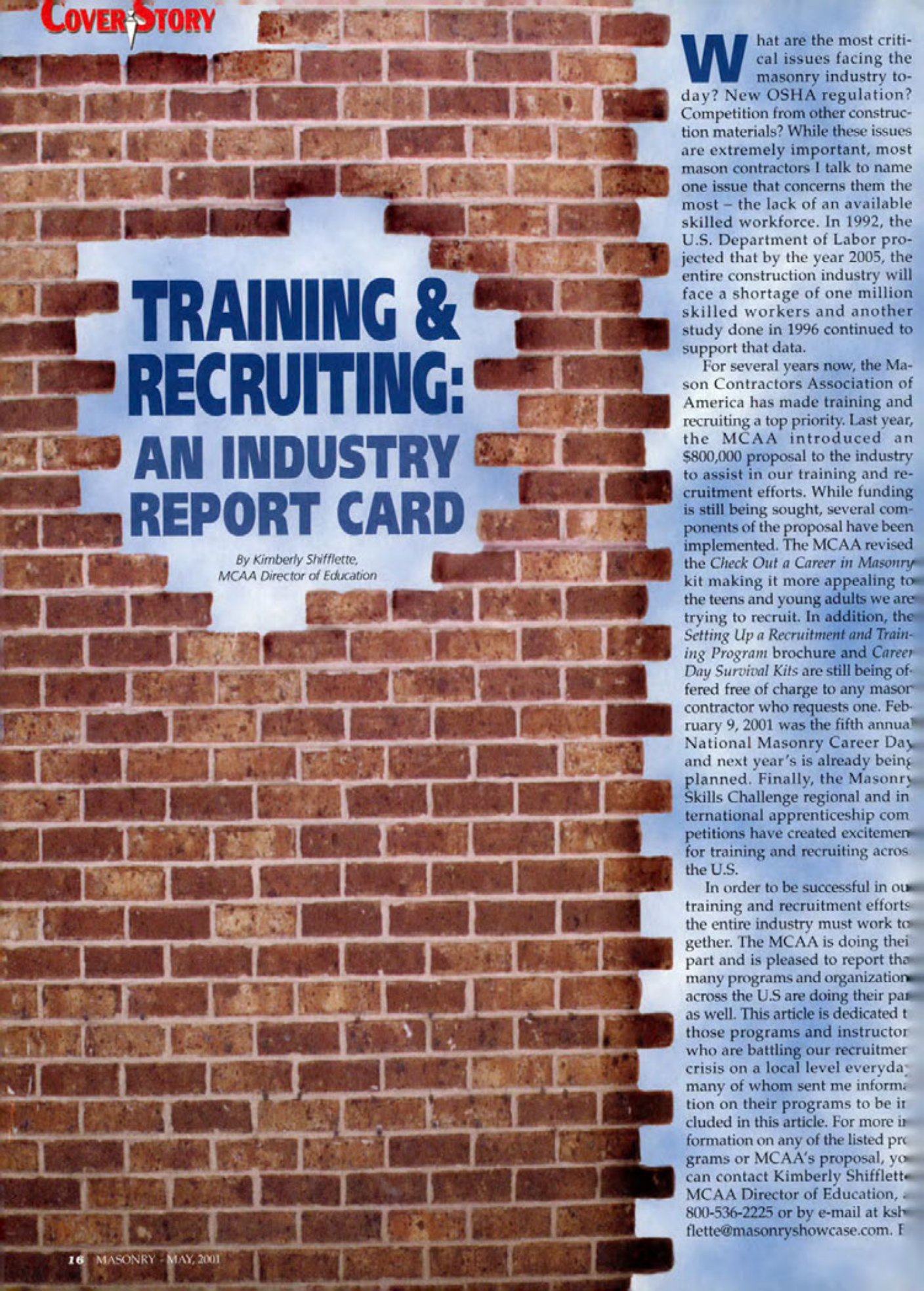Masonry Magazine May 2001 Page. 16