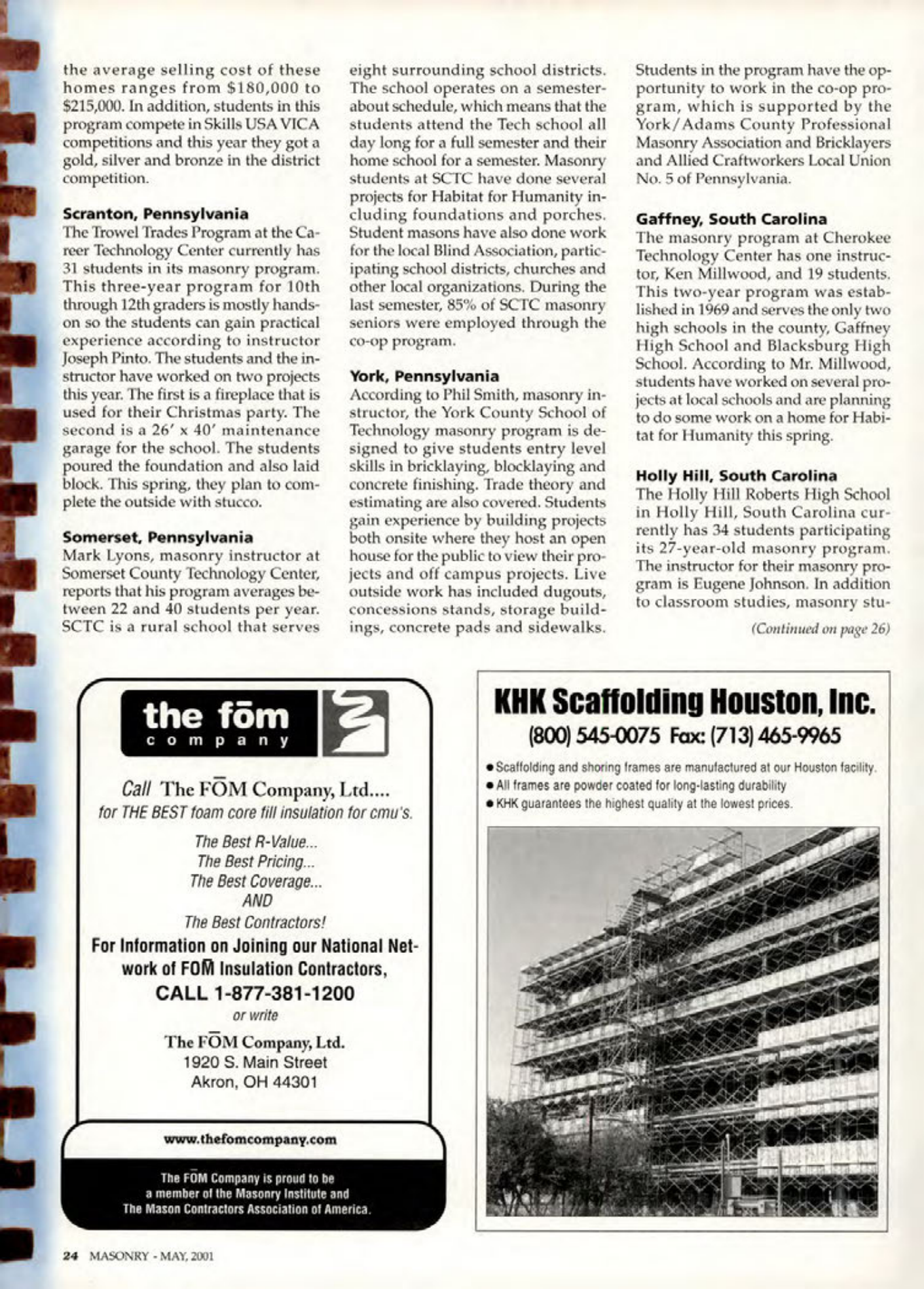 Masonry Magazine May 2001 Page. 24
