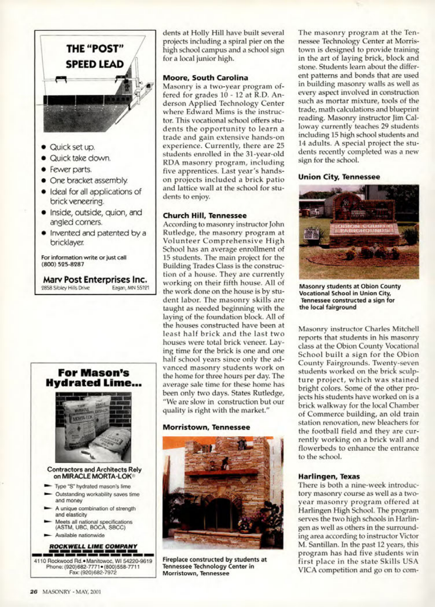 Masonry Magazine May 2001 Page. 26