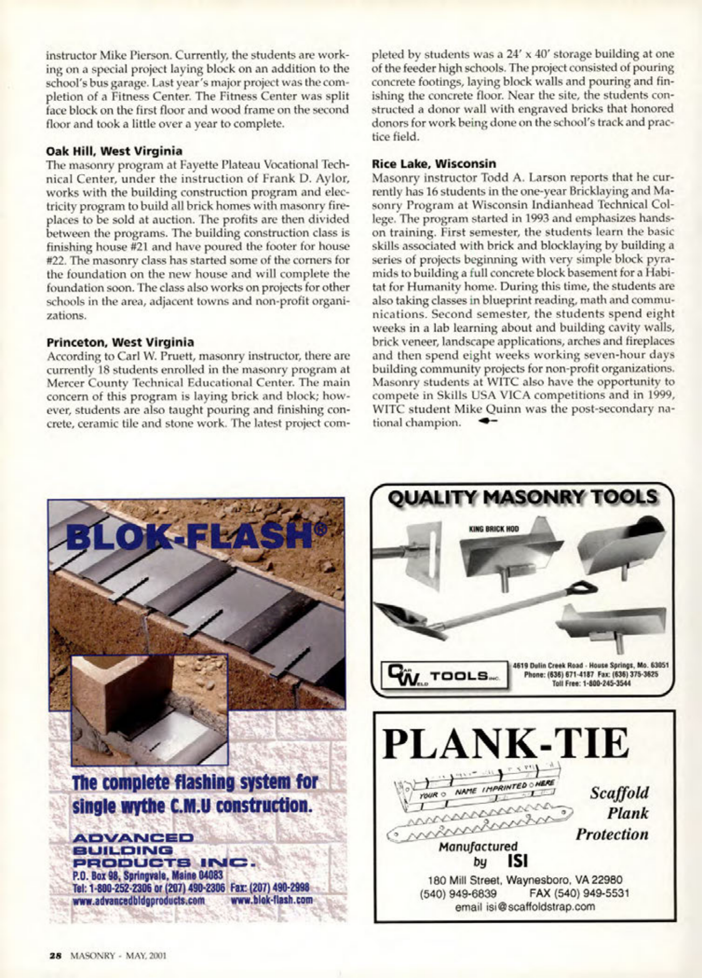 Masonry Magazine May 2001 Page. 28