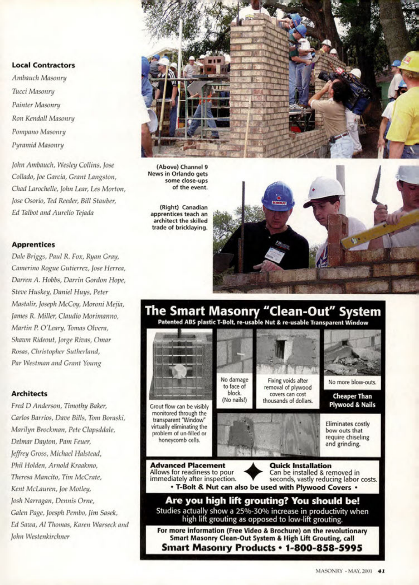 Masonry Magazine May 2001 Page. 41