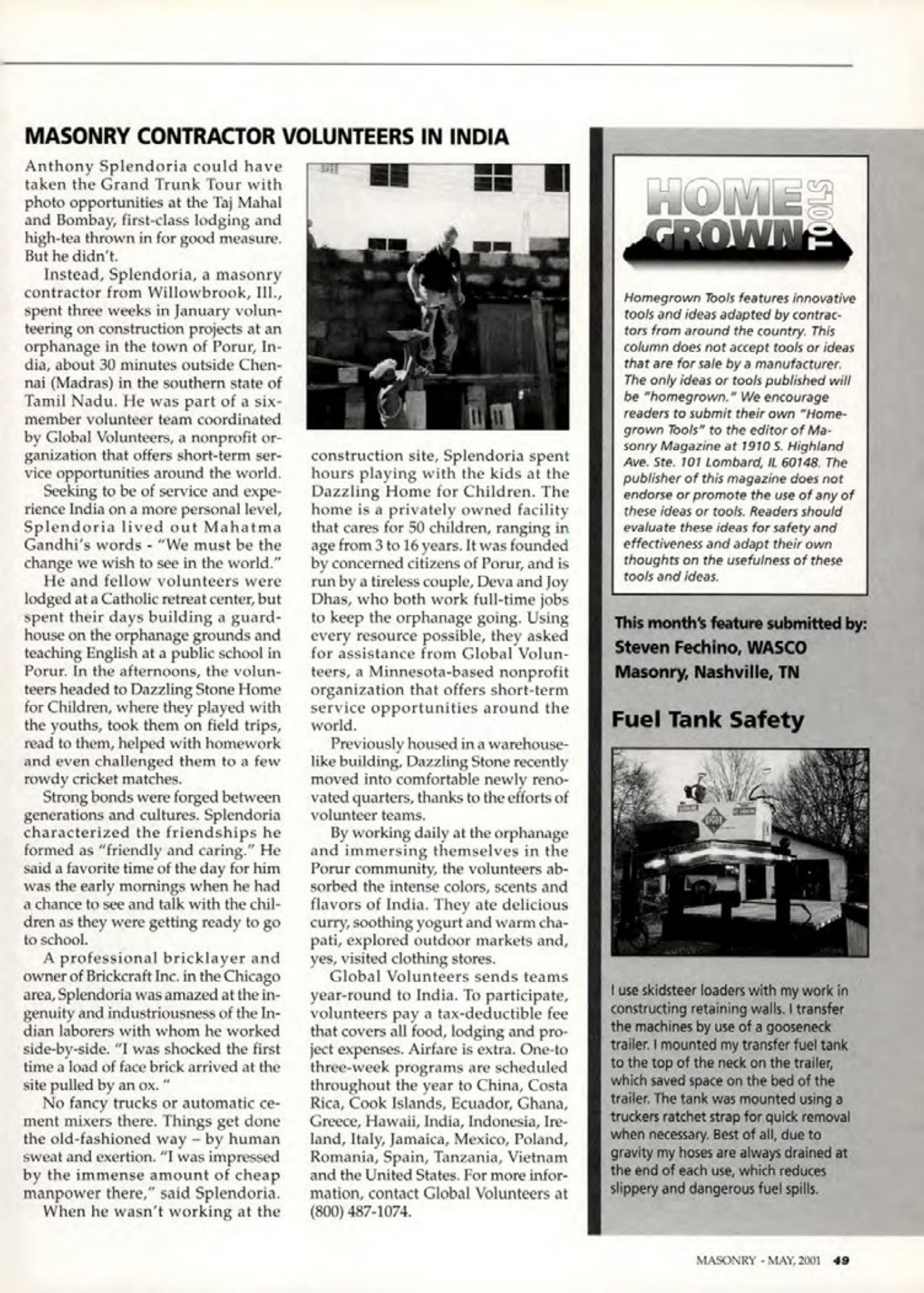 Masonry Magazine May 2001 Page. 49