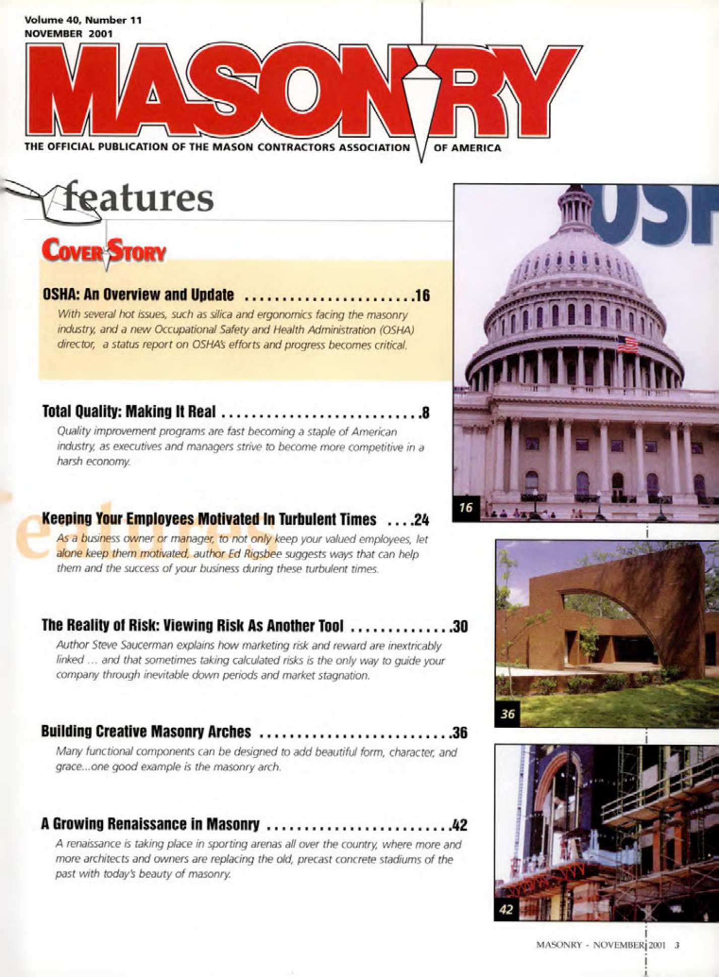 Masonry Magazine November 2001 Page. 3