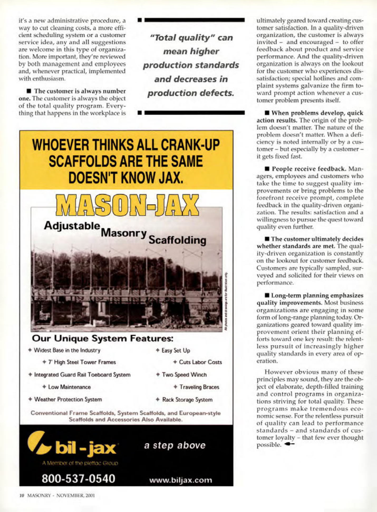 Masonry Magazine November 2001 Page. 10