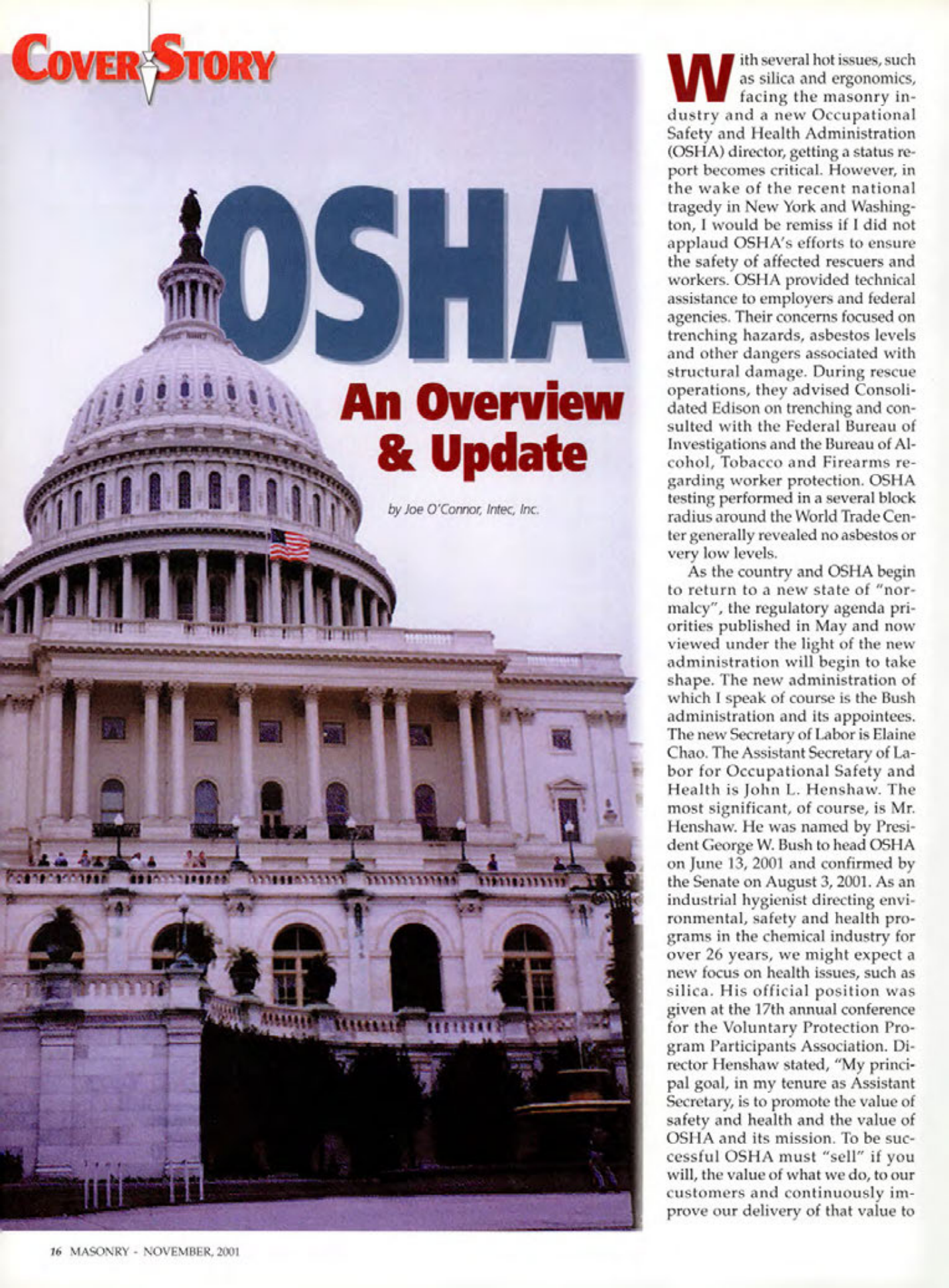 Masonry Magazine November 2001 Page. 16