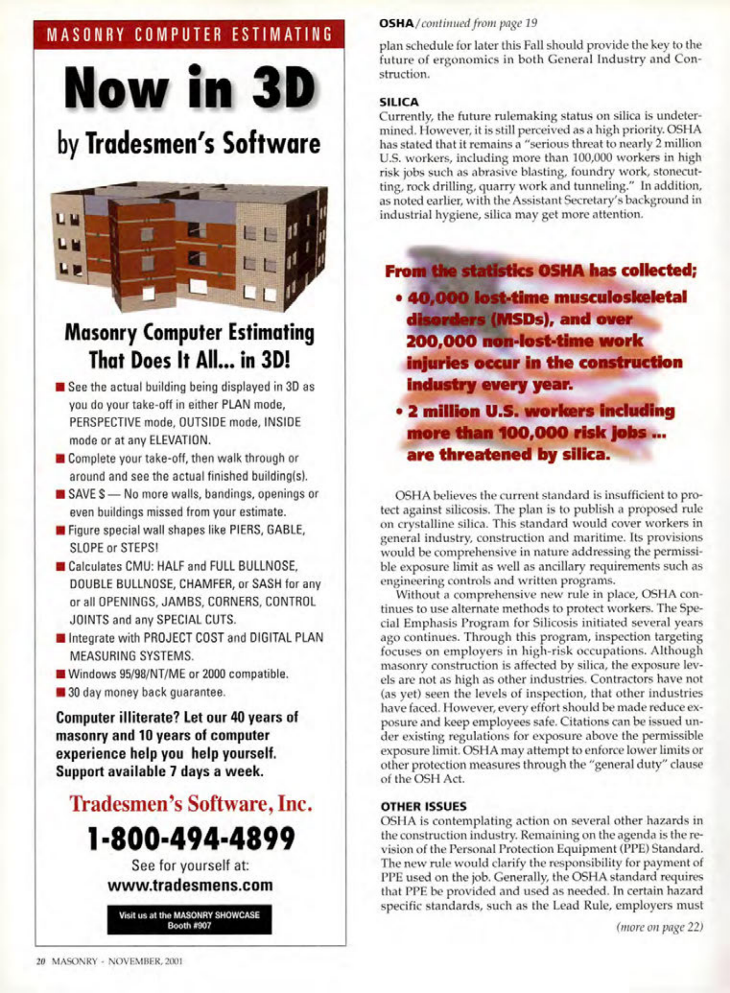 Masonry Magazine November 2001 Page. 20