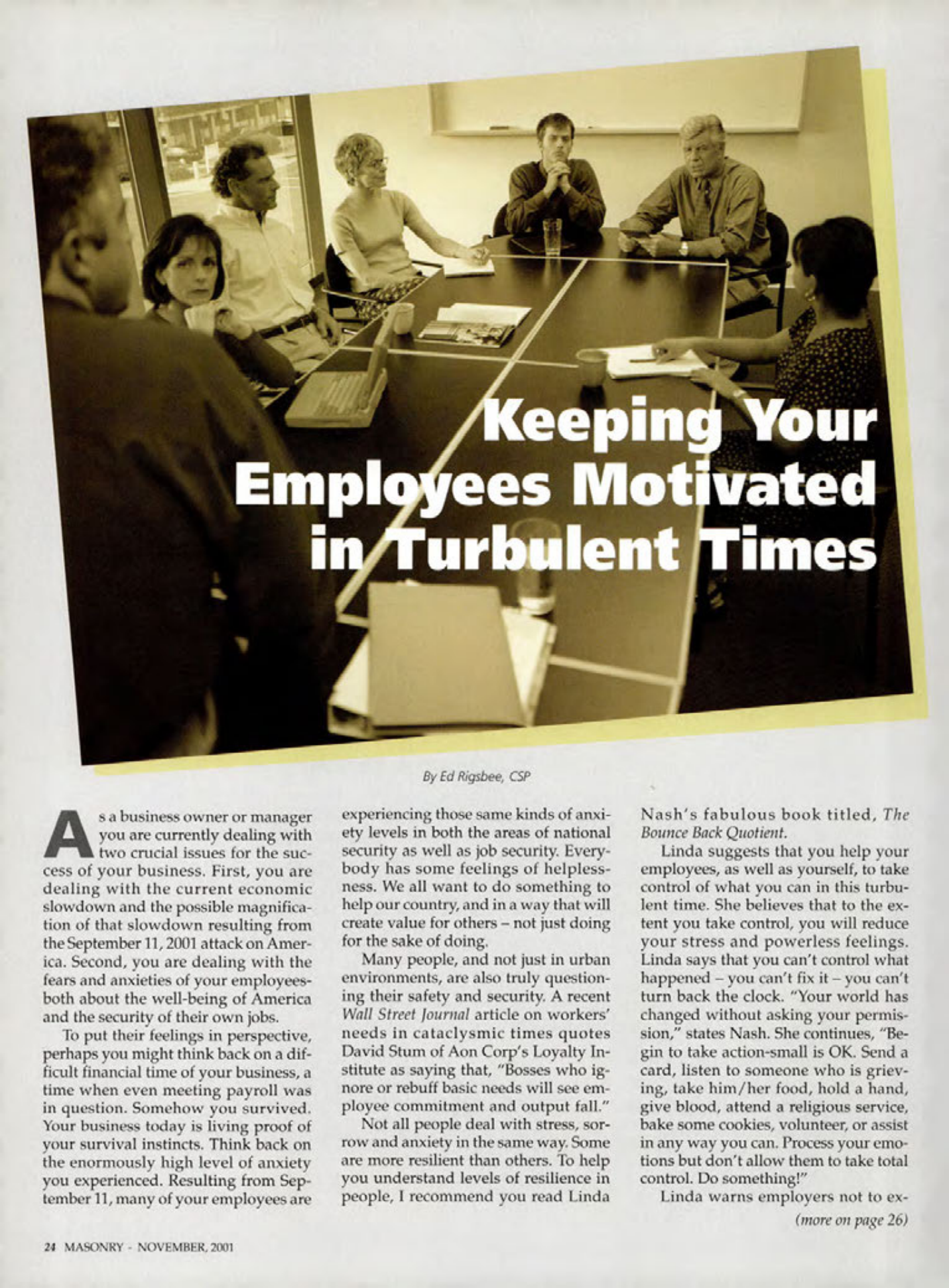 Masonry Magazine November 2001 Page. 24