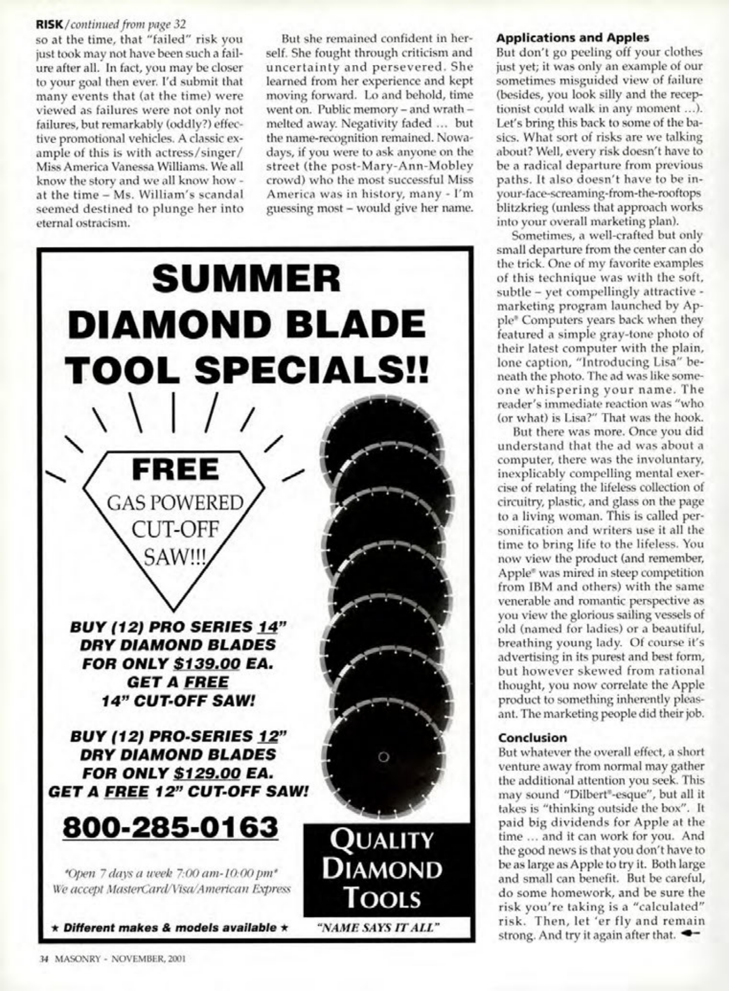 Masonry Magazine November 2001 Page. 34
