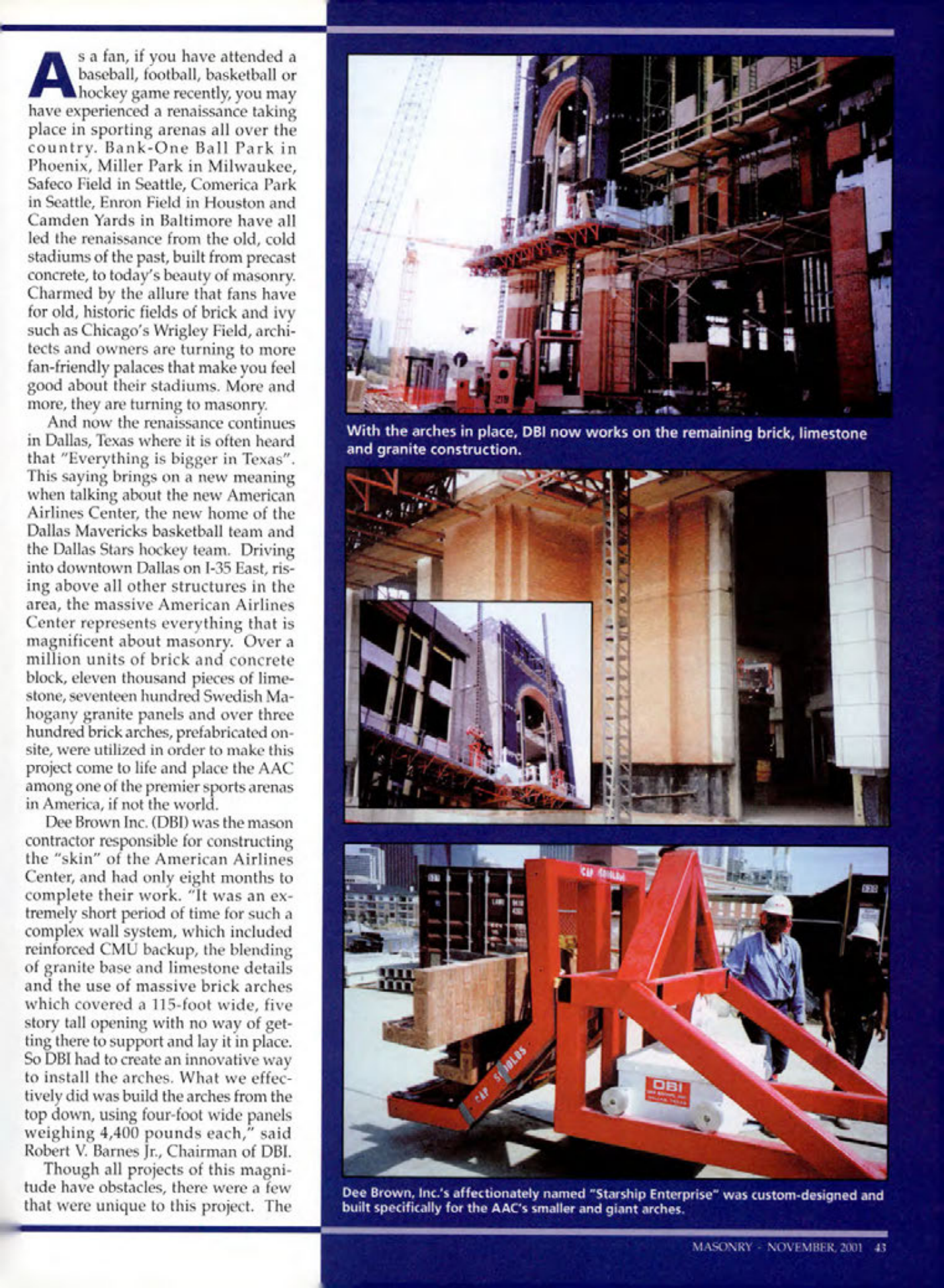 Masonry Magazine November 2001 Page. 43