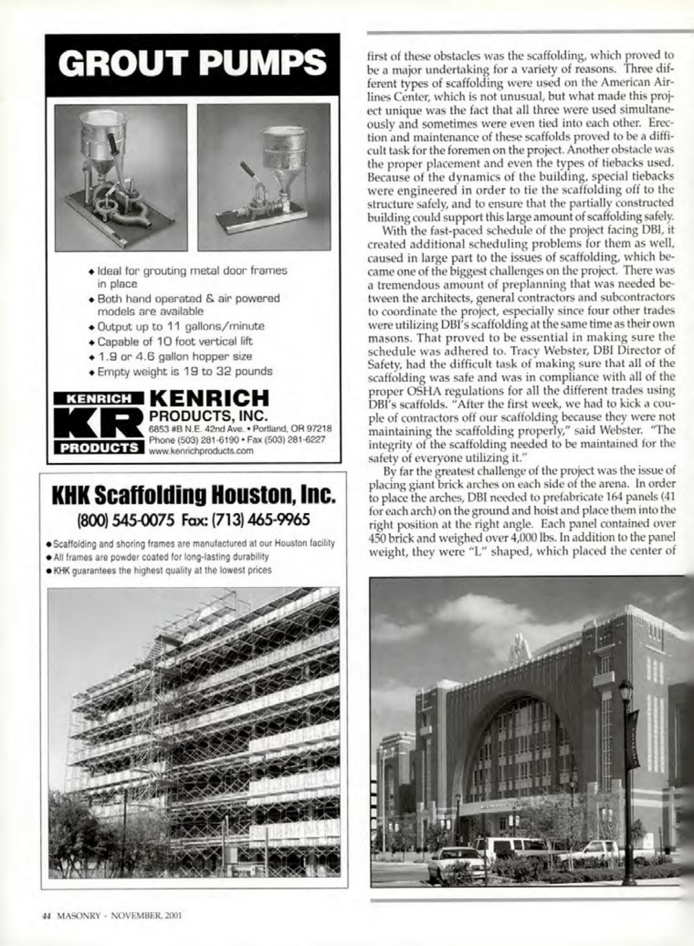 Masonry Magazine November 2001 Page. 44
