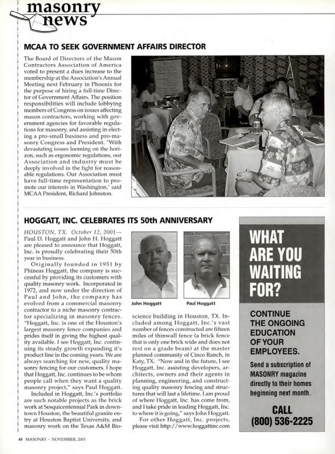 Masonry Magazine November 2001 Page. 48