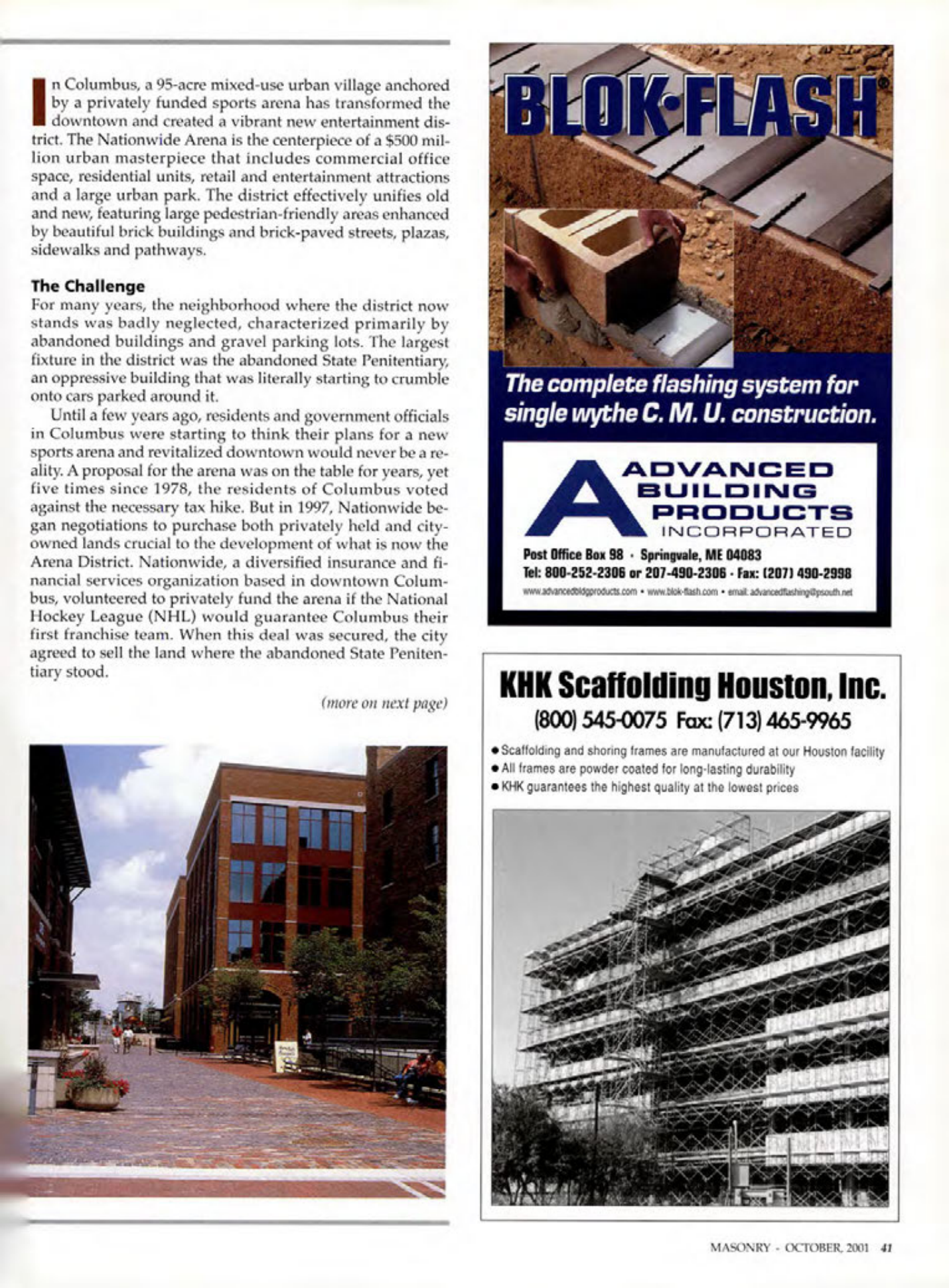 Masonry Magazine October 2001 Page. 41