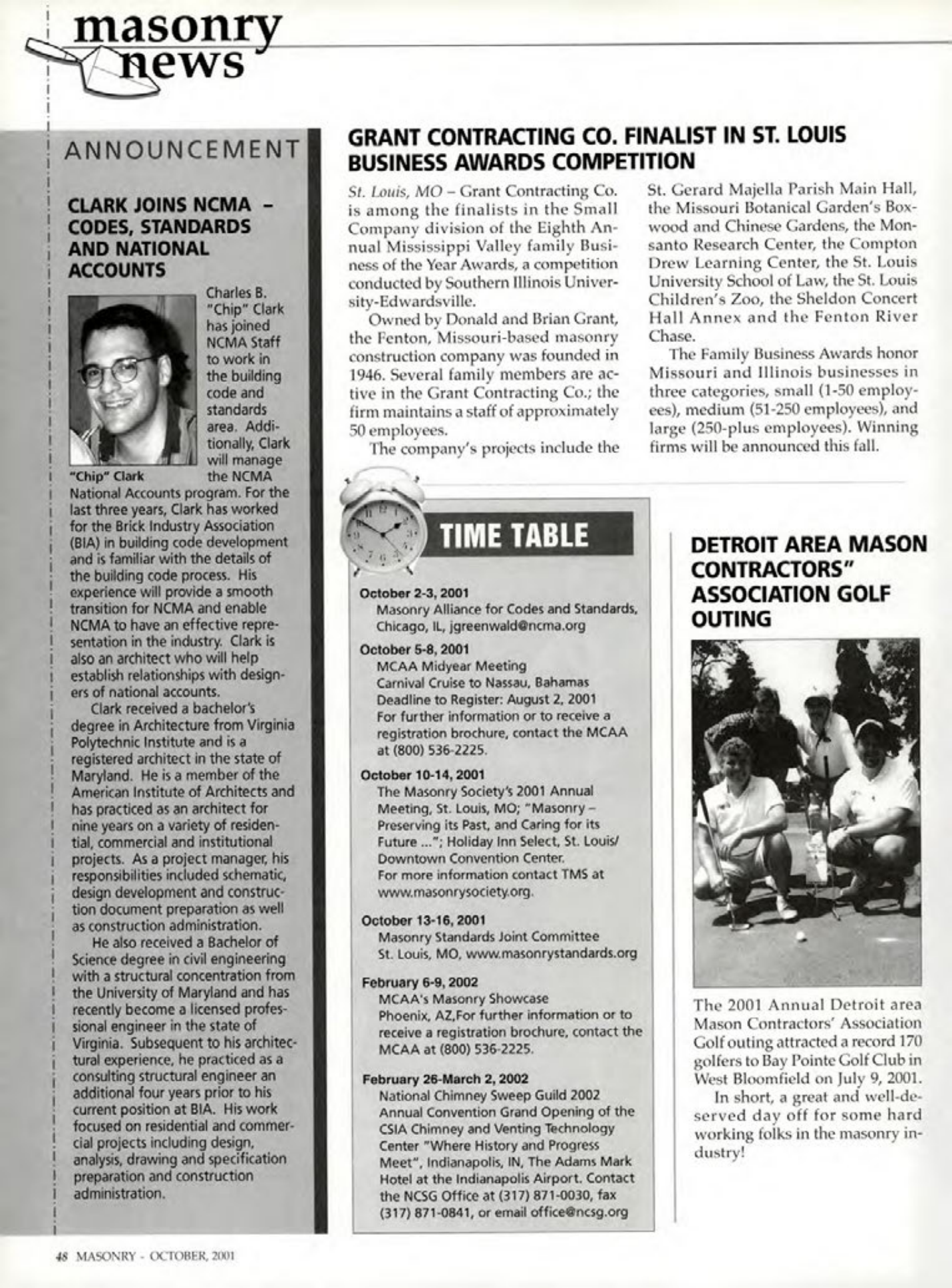 Masonry Magazine October 2001 Page. 48