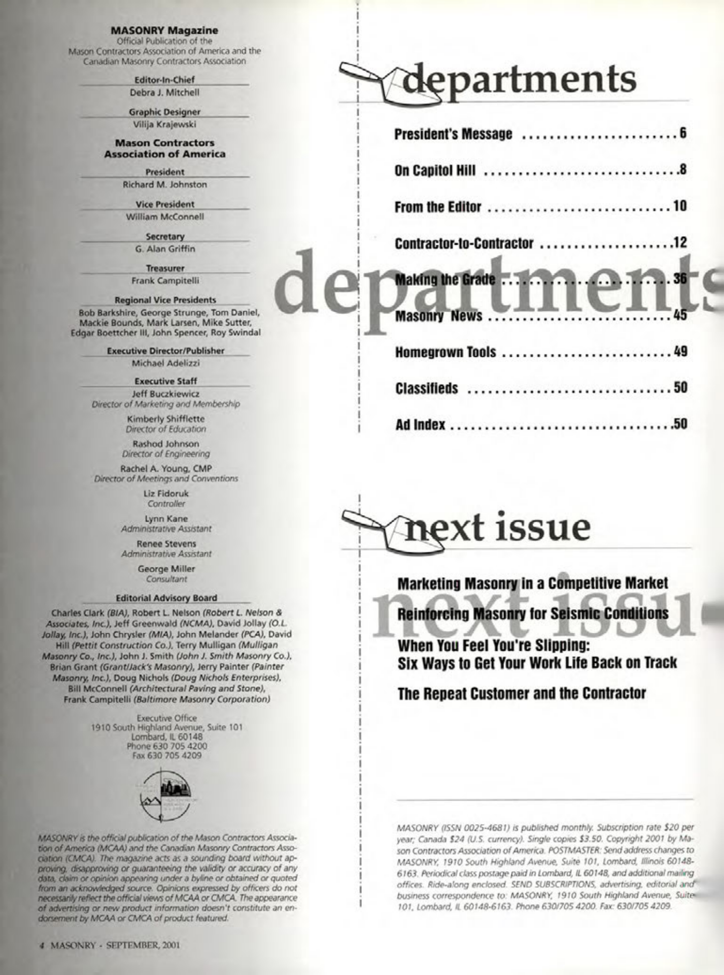 Masonry Magazine September 2001 Page. 4