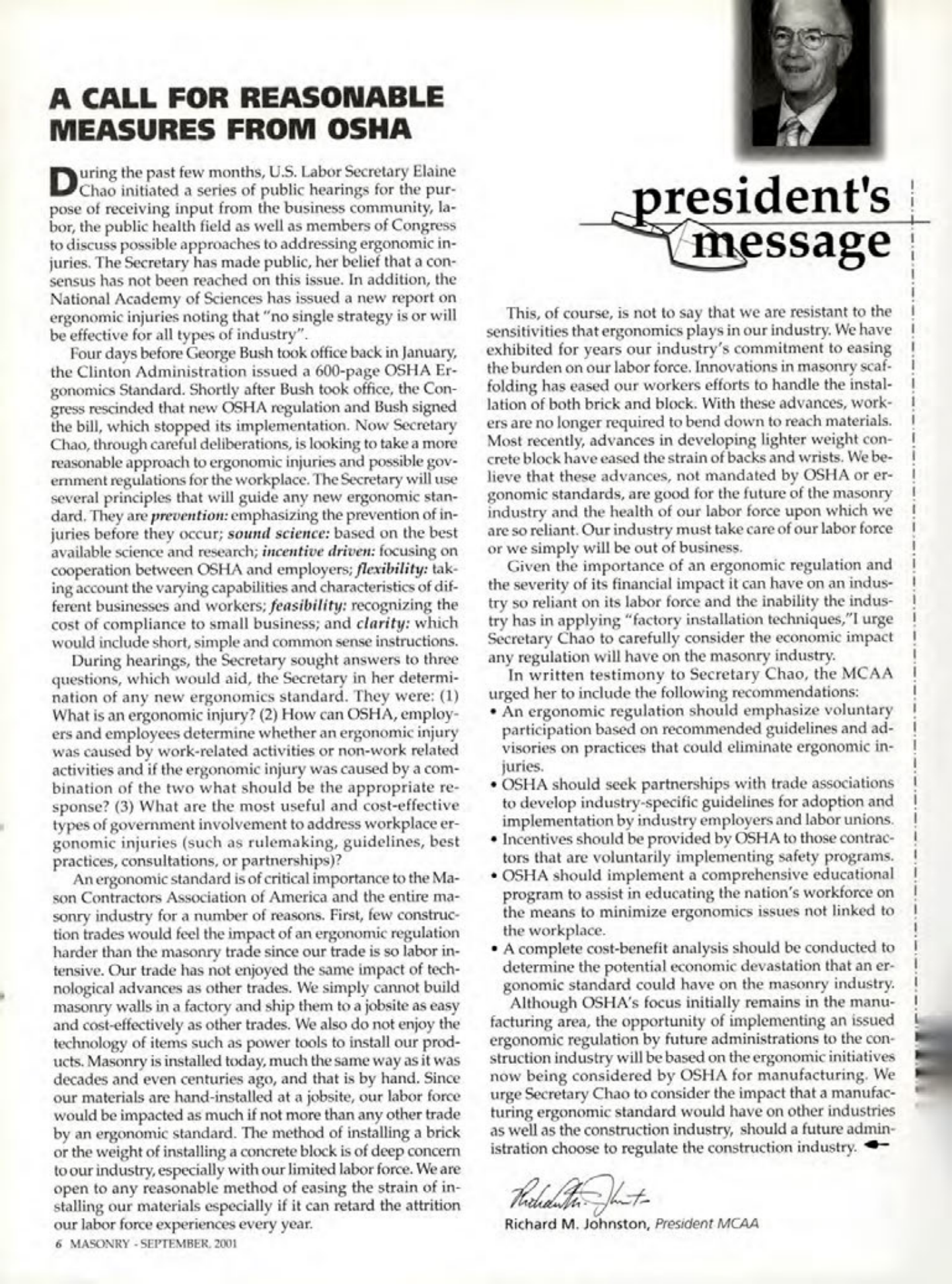 Masonry Magazine September 2001 Page. 6